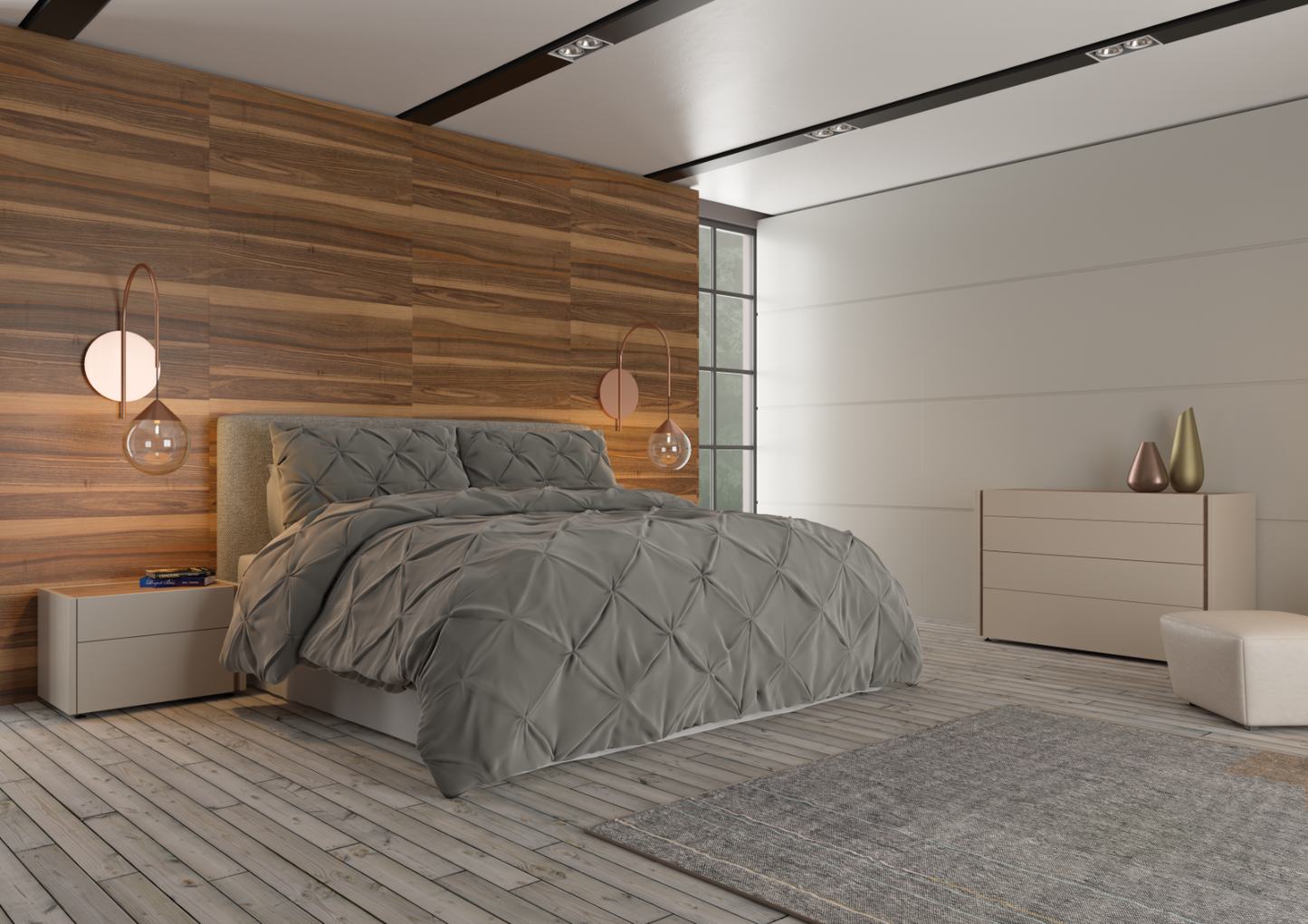 Bedding - Down Alternative Comforter Set - King Queen Twin Duvet Insert & Shams -