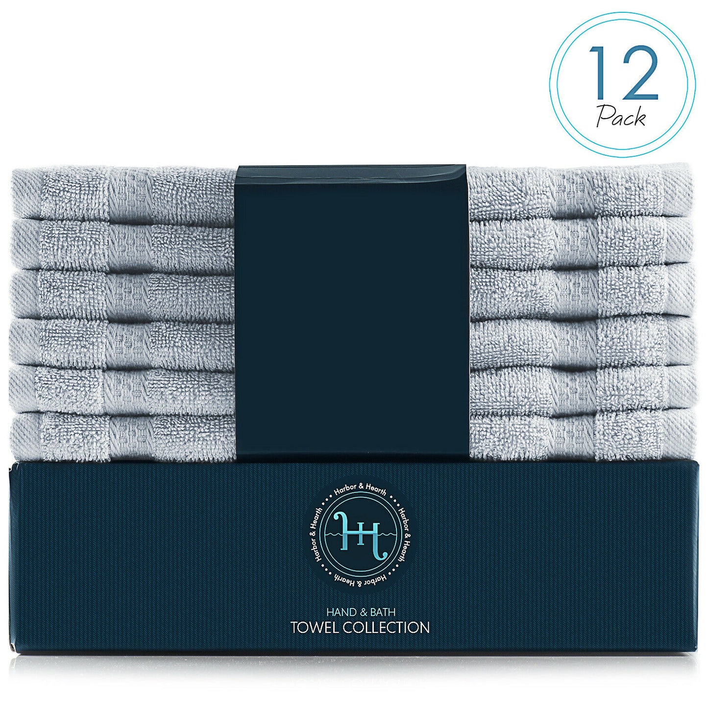 Bath Towels & Washcloths - Face Washcloths Set - 12 Pack Soft 100% Cotton Luxury Towel Face Cloths -