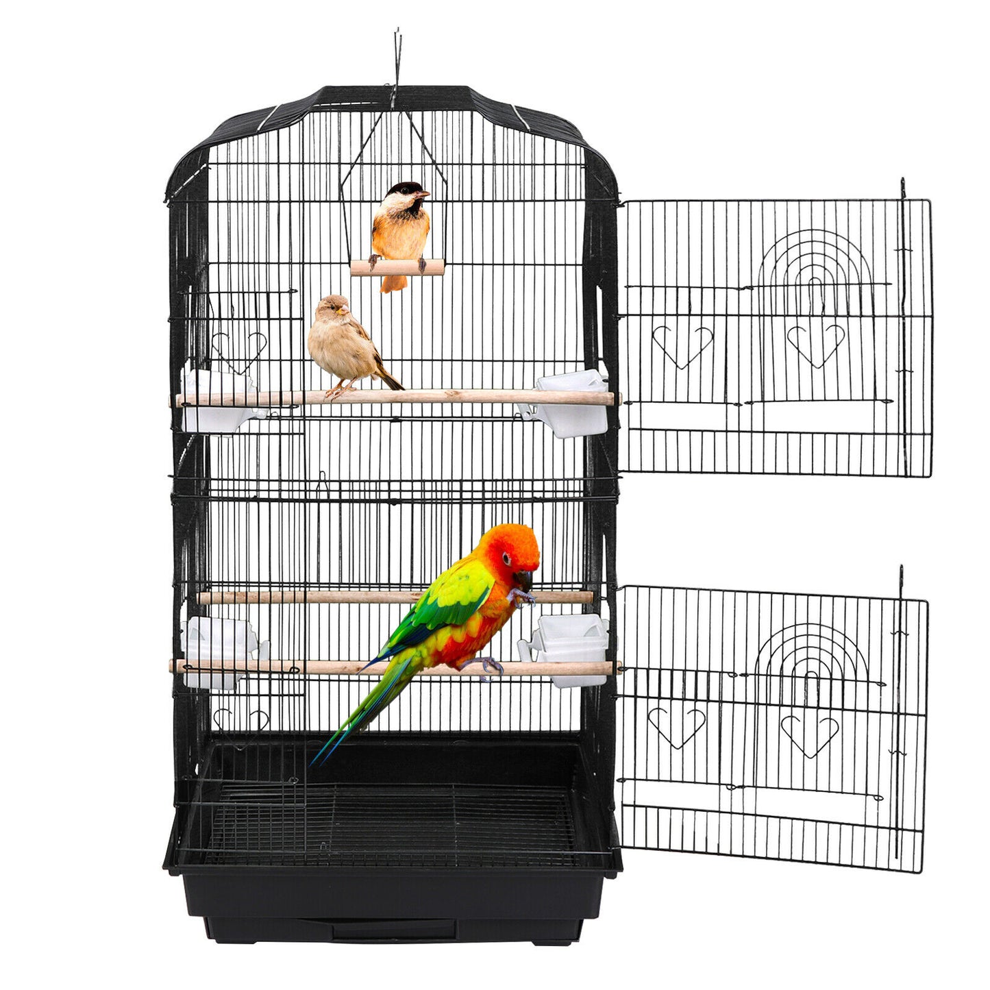 Bird Cages & Stands - 59"H Rooling Bird Cage - Canary Home with Stand & Tray -