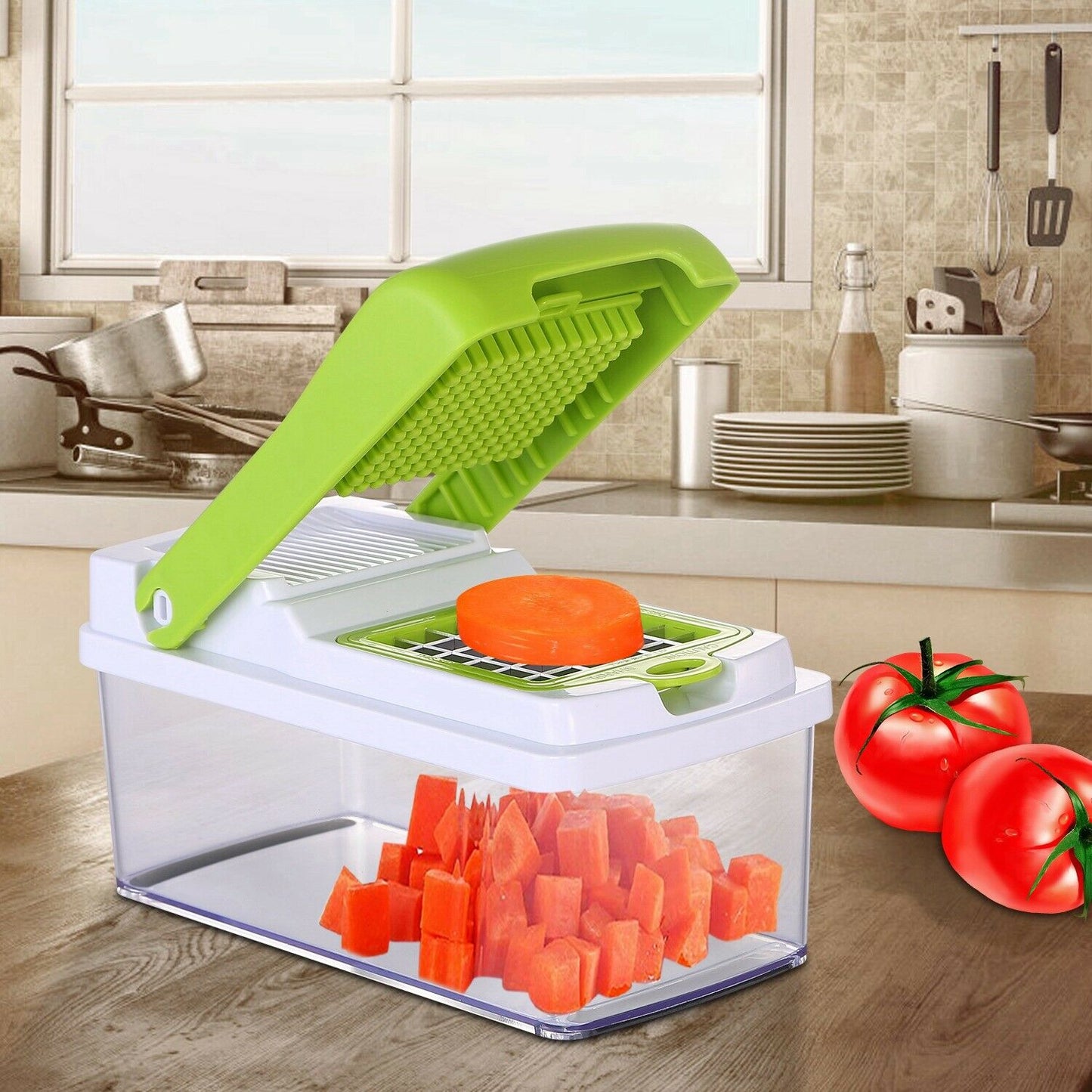 Kitchen Slicers - Fruit & Vegetable Food Chopper - Dicer Slicer Cutter - Great Onion Chopper -