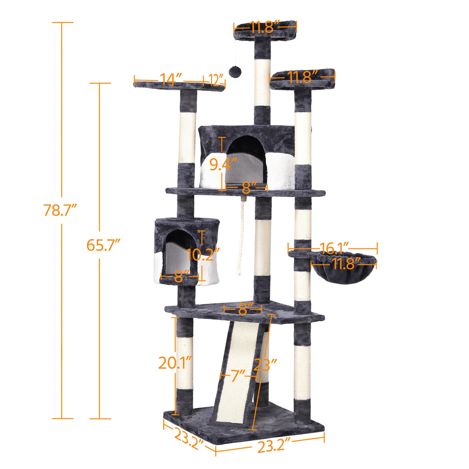 Cat Furniture - Cat Tree Tower House - Large 79" -