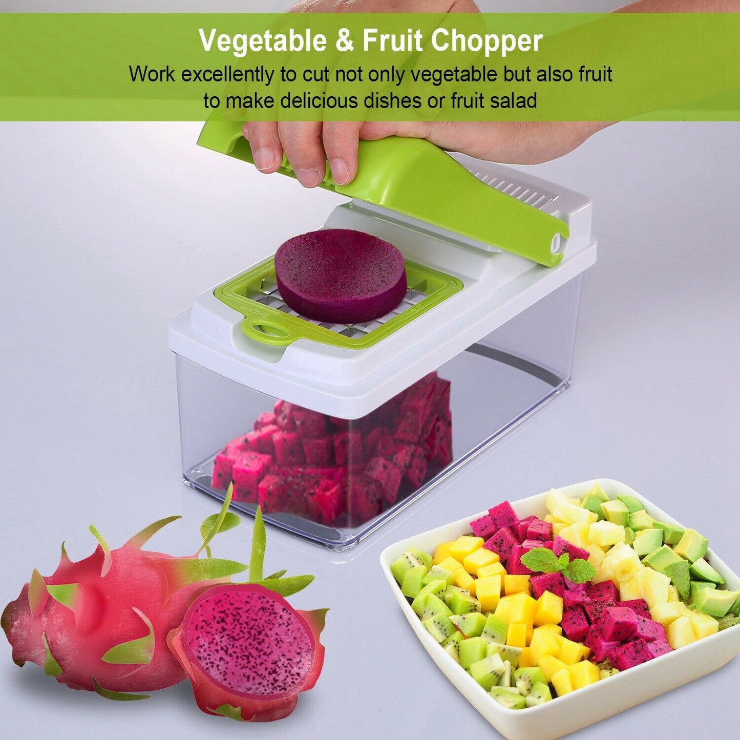 Kitchen Slicers - Fruit & Vegetable Food Chopper - Dicer Slicer Cutter - Great Onion Chopper -