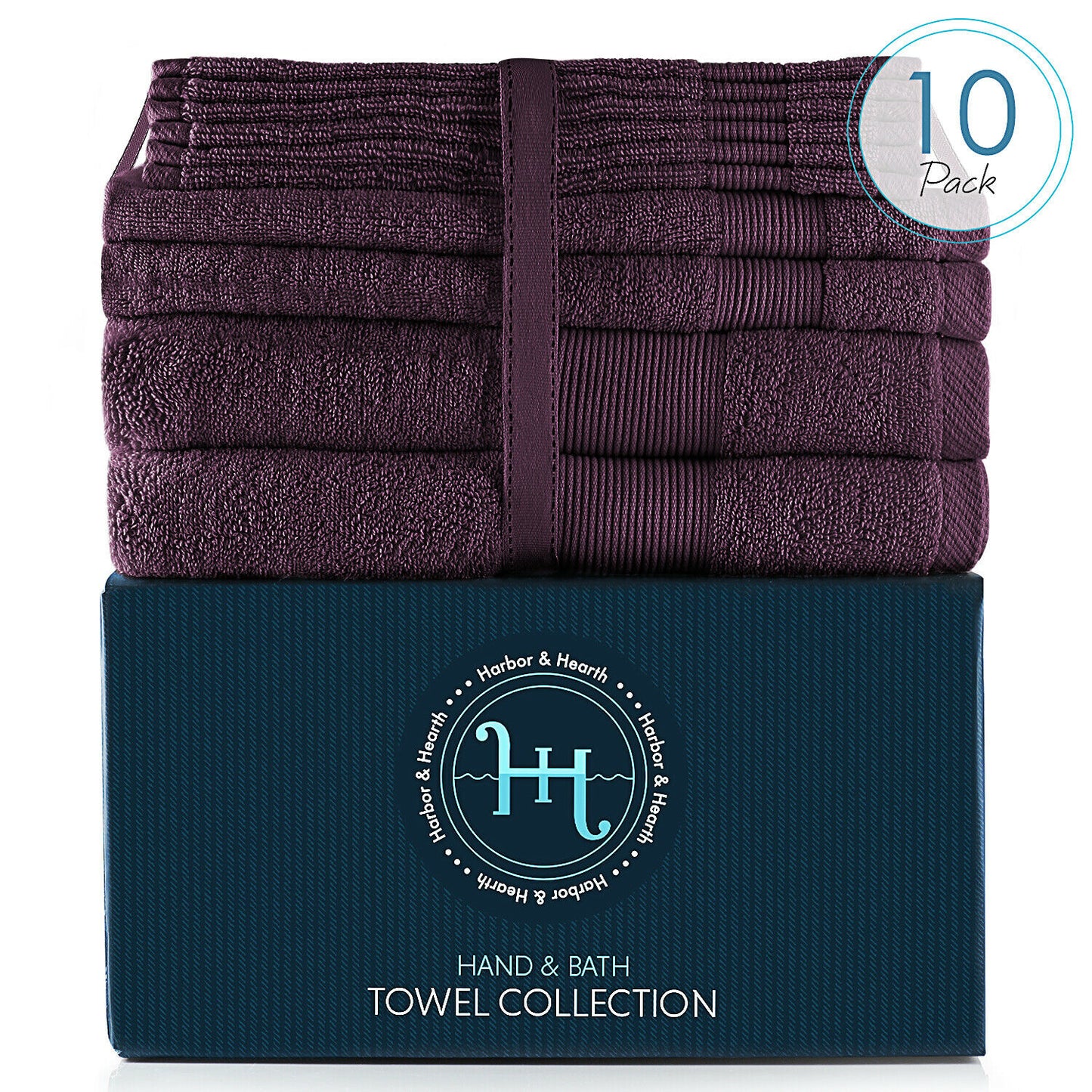 Bath Towels & Washcloths - 10 Piece Towel Set- Soft Cotton Bath Towels, Hand Towels & Washcloth -