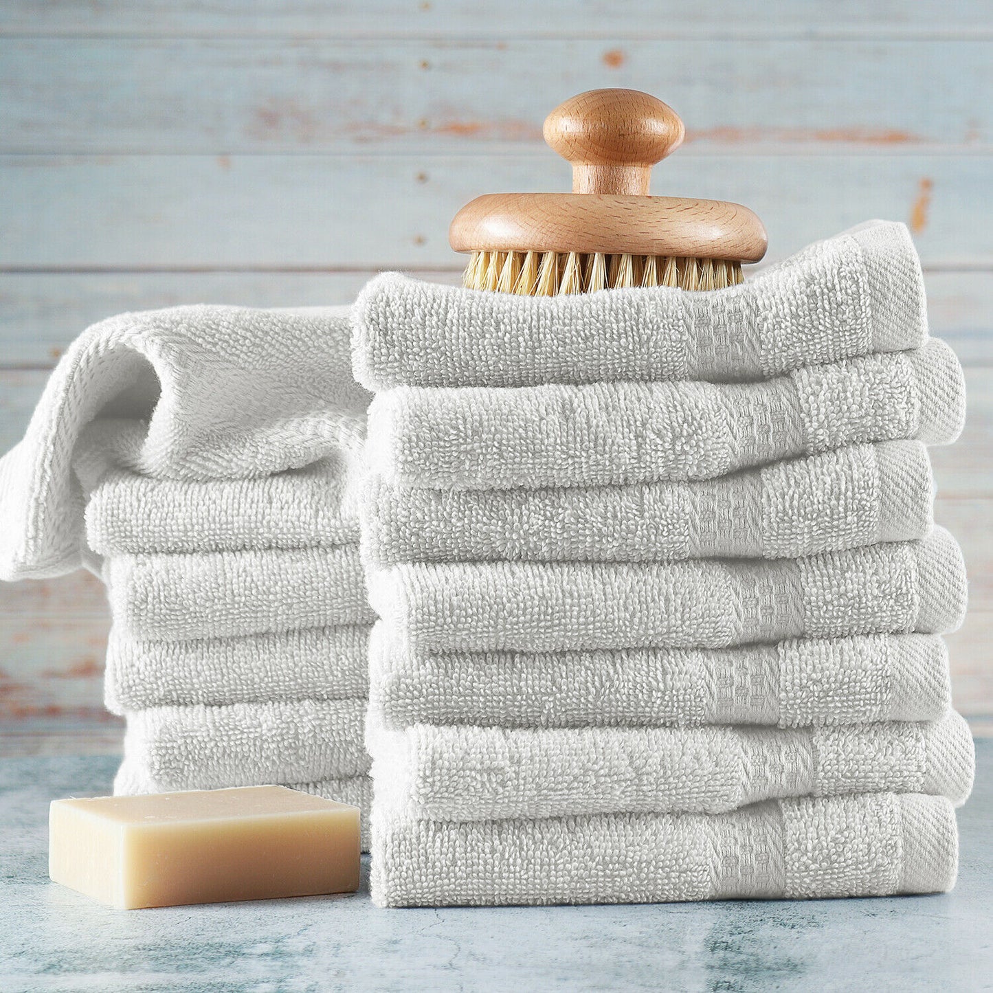 Bath Towels & Washcloths - Face Washcloths Set - 12 Pack Soft 100% Cotton Luxury Towel Face Cloths -