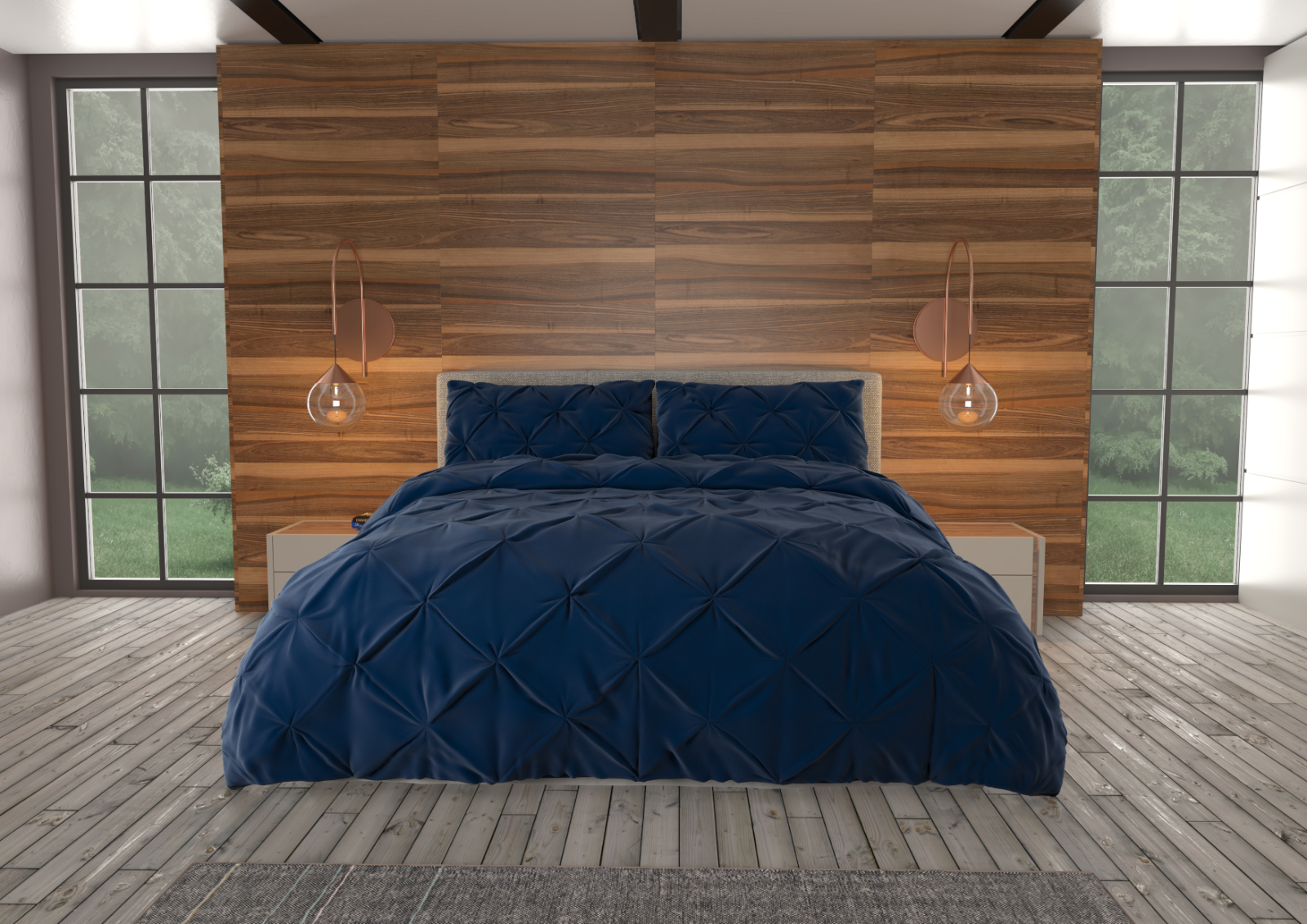 Bedding - Down Alternative Comforter Set - King Queen Twin Duvet Insert & Shams -
