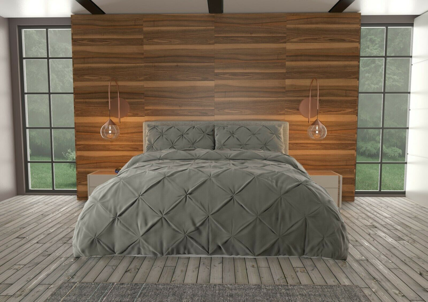 Bedding - Down Alternative Comforter Set - King Queen Twin Duvet Insert & Shams -