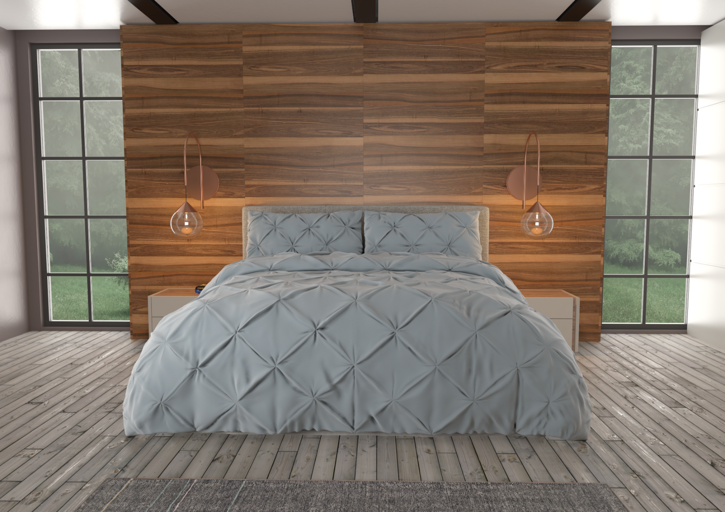 Bedding - Down Alternative Comforter Set - King Queen Twin Duvet Insert & Shams -