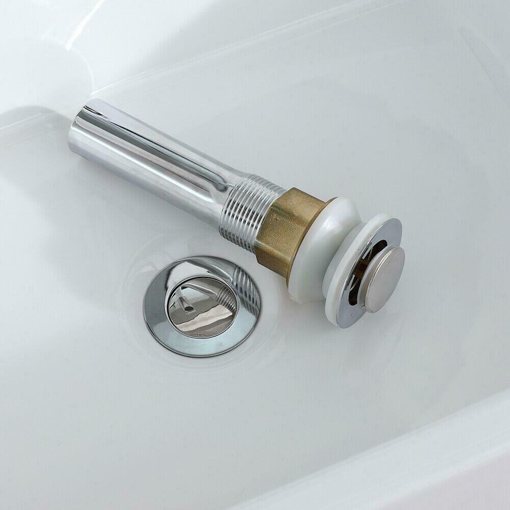 Bathroom Sinks - Bathroom Vessel Sink - Porcelain Ceramic Basin Bowl With Pop-Up Drain -