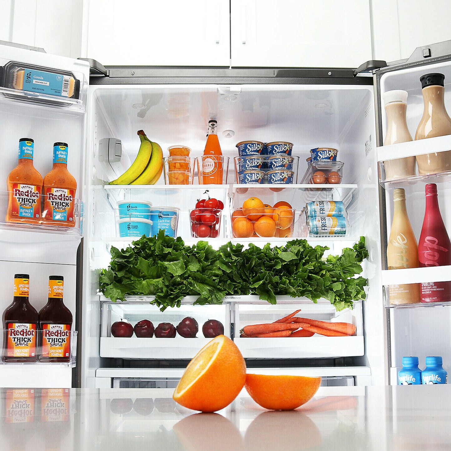 Refrigerator Accessories - Refrigerator Organizer Storage Bins - Clear Plastic Containers 14pcs -