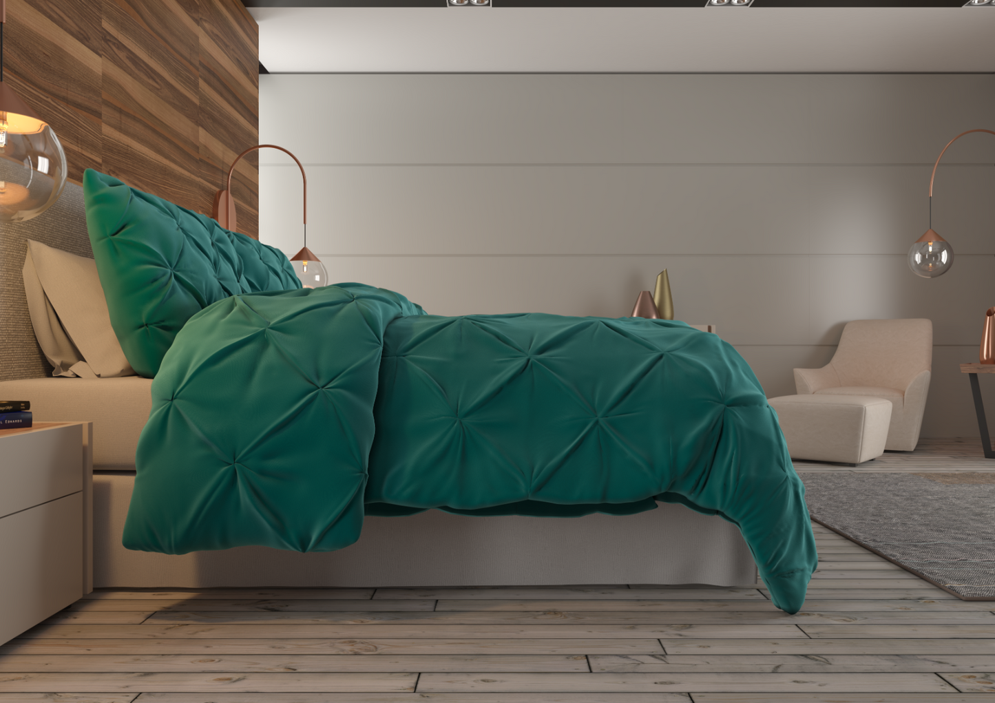 Bedding - Down Alternative Comforter Set - King Queen Twin Duvet Insert & Shams -