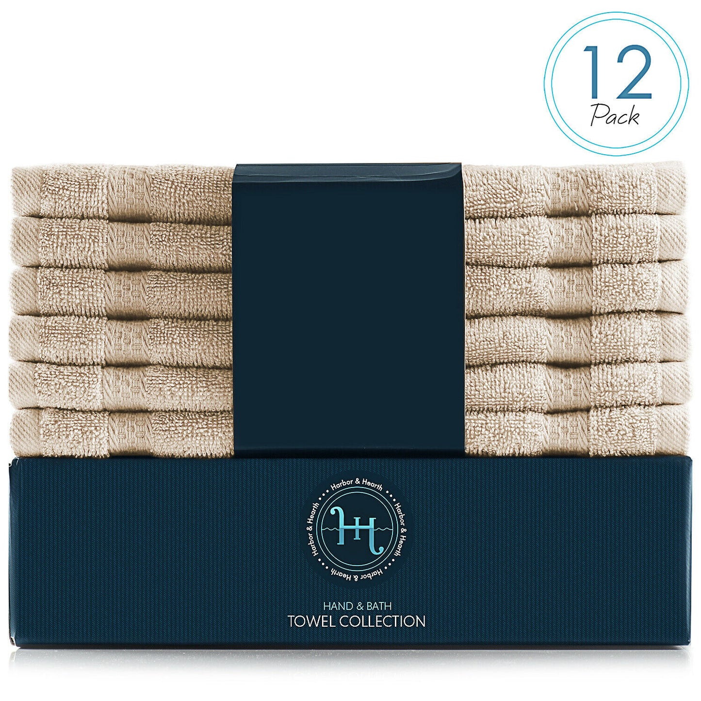 Bath Towels & Washcloths - Face Washcloths Set - 12 Pack Soft 100% Cotton Luxury Towel Face Cloths -