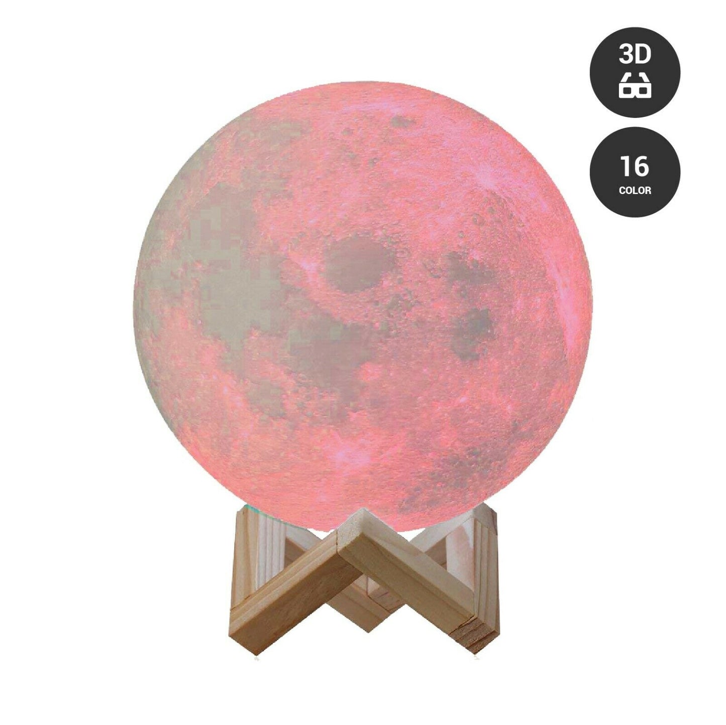 Lamps - 3D Moon Lamp- Table Night Light With Remote Control -