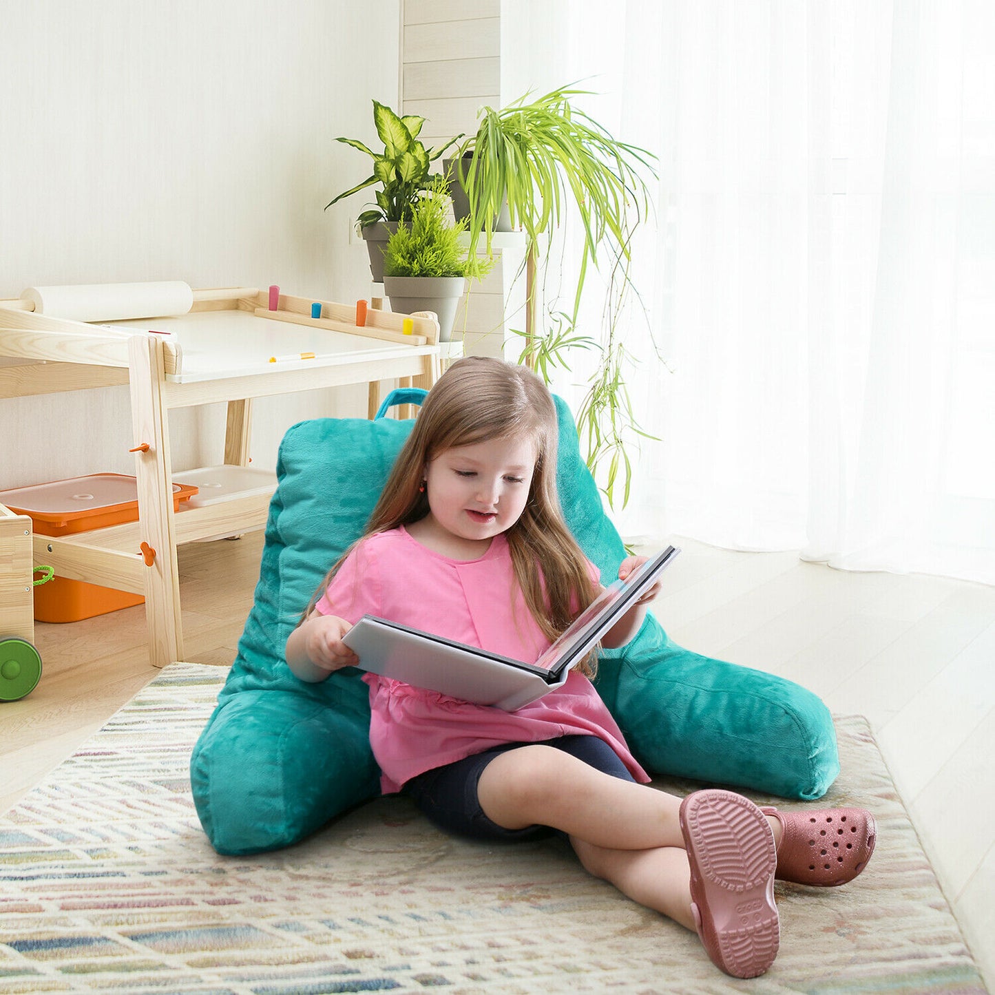 Pillows - TV & Reading Pillow - Kid's Memory Foam Bedrest Back Pillow 12 Colors! -