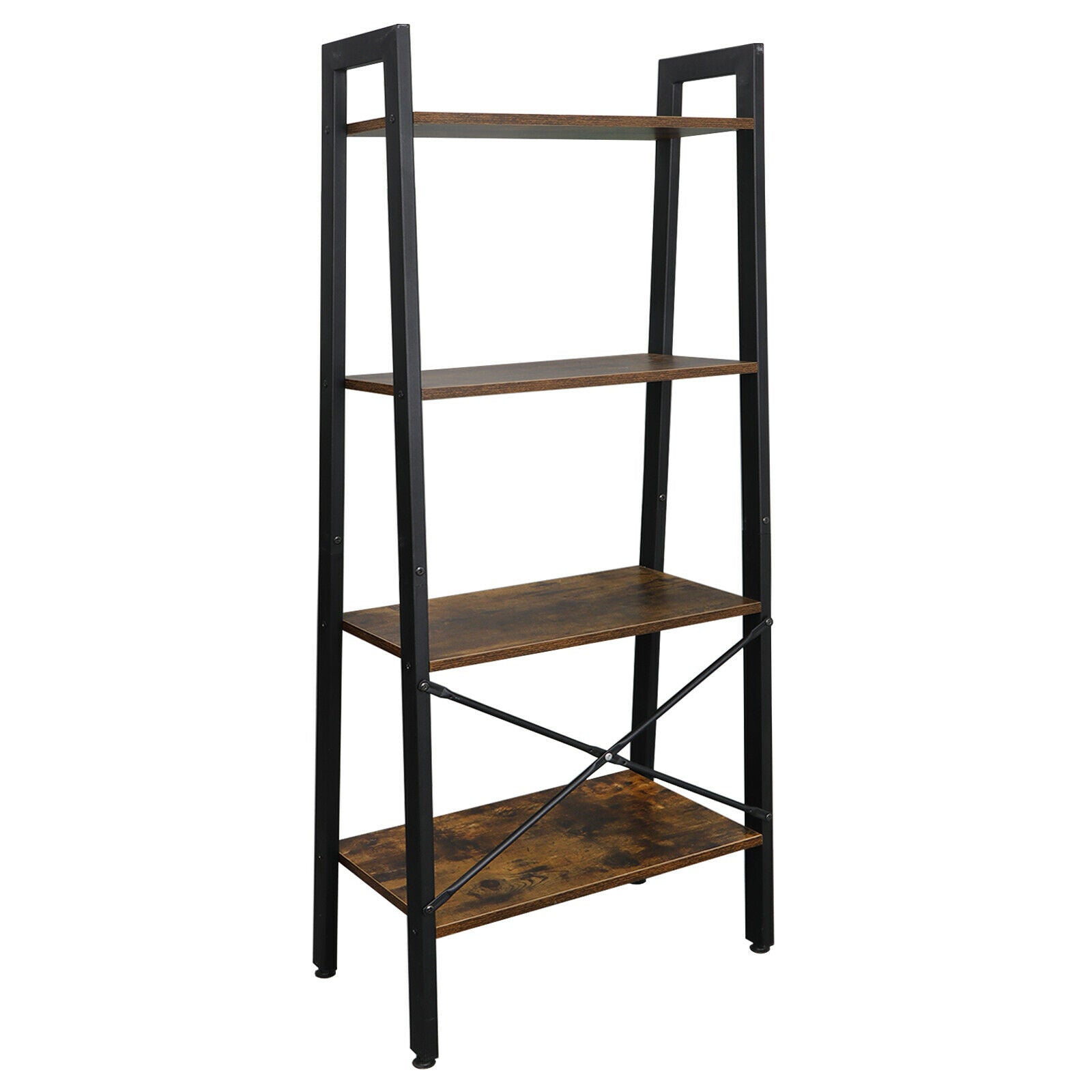 Storage & Organization - Ladder Shelf Storage Rack - 4 Tier Plant Stand Vintage Bookcase -