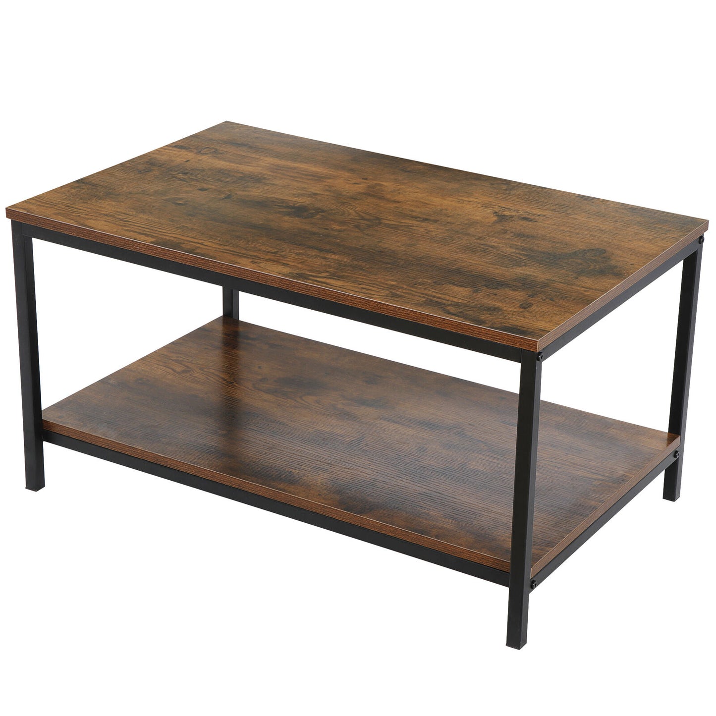 Coffee Tables - Rustic Coffee Table With Storage - Rectangular Wood 31" - Durable -