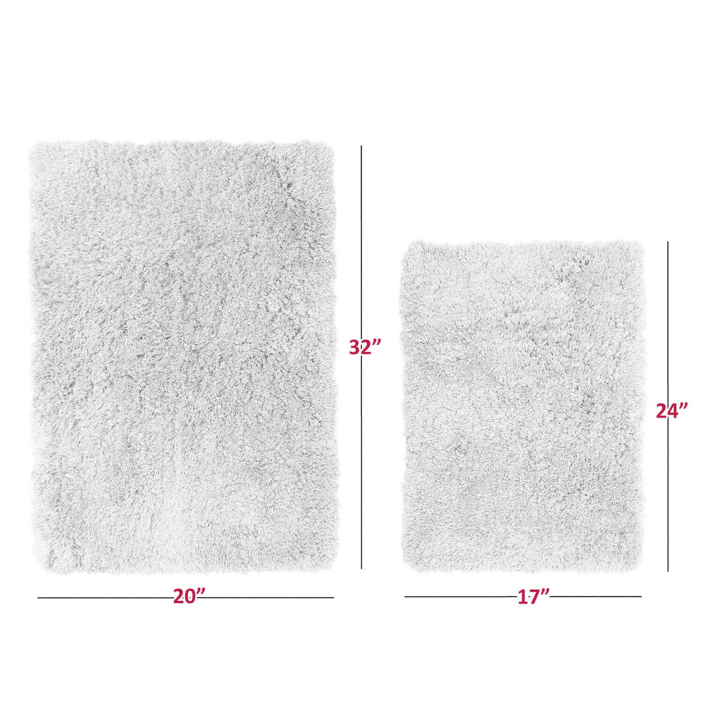 Bath Mats & Rugs - Bathroom Rug Bath Mat Set - 2 Rubber Backed Nonslip Area Rugs 7 Colors -
