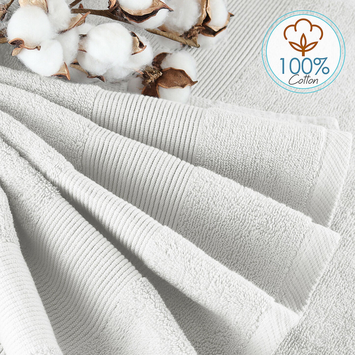 Bath Towels & Washcloths - 10 Piece Towel Set- Soft Cotton Bath Towels, Hand Towels & Washcloth -