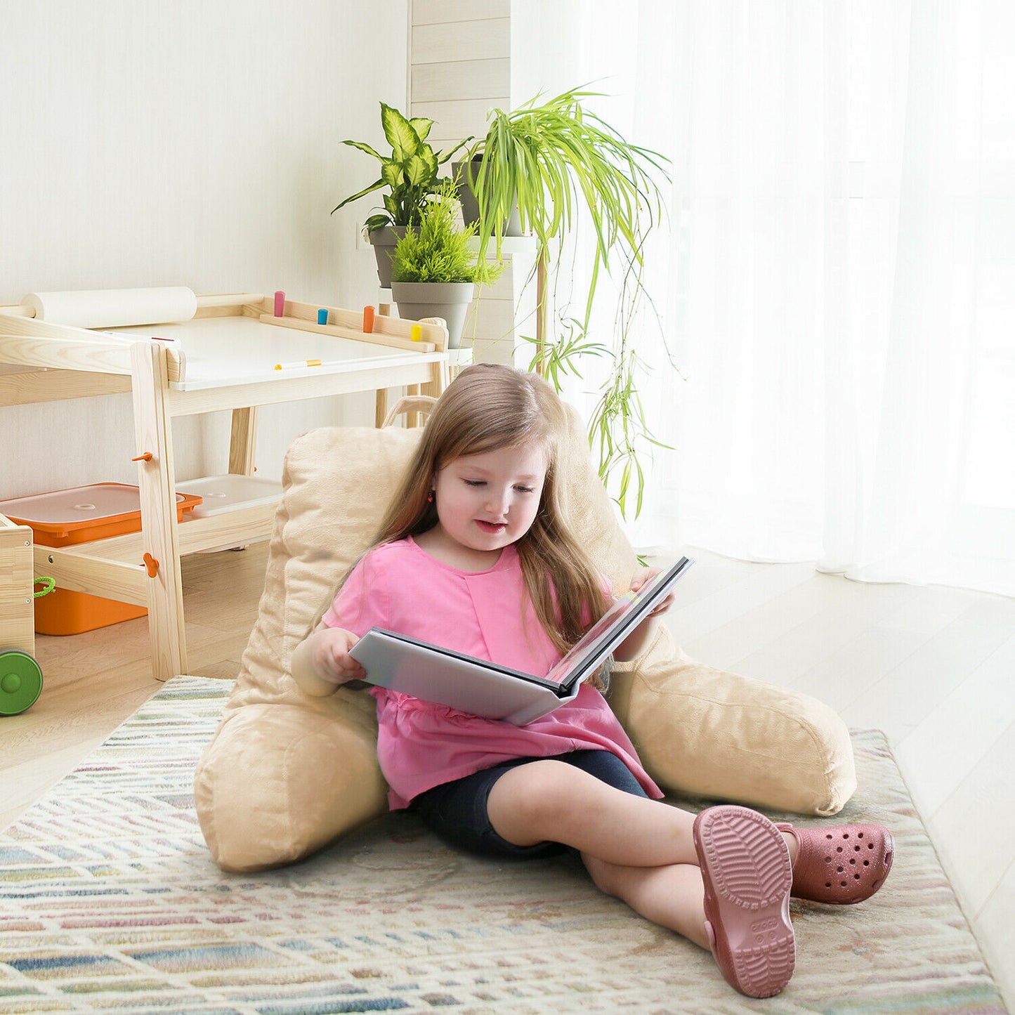 Pillows - TV & Reading Pillow - Kid's Memory Foam Bedrest Back Pillow 12 Colors! -