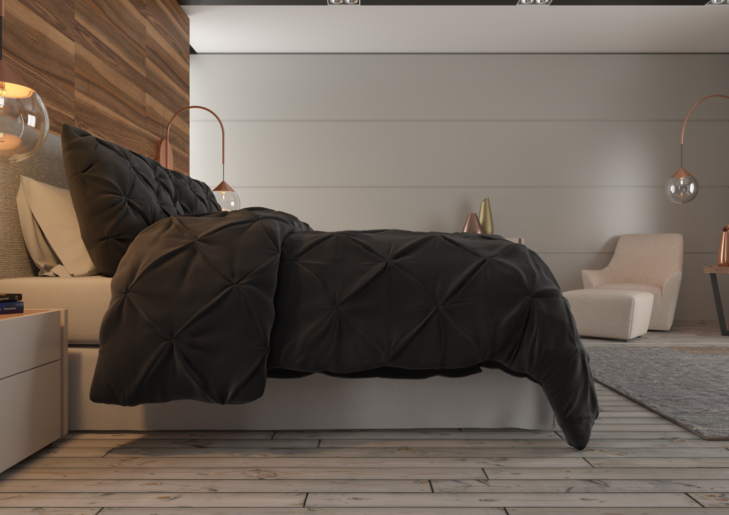 Bedding - Down Alternative Comforter Set - King Queen Twin Duvet Insert & Shams -