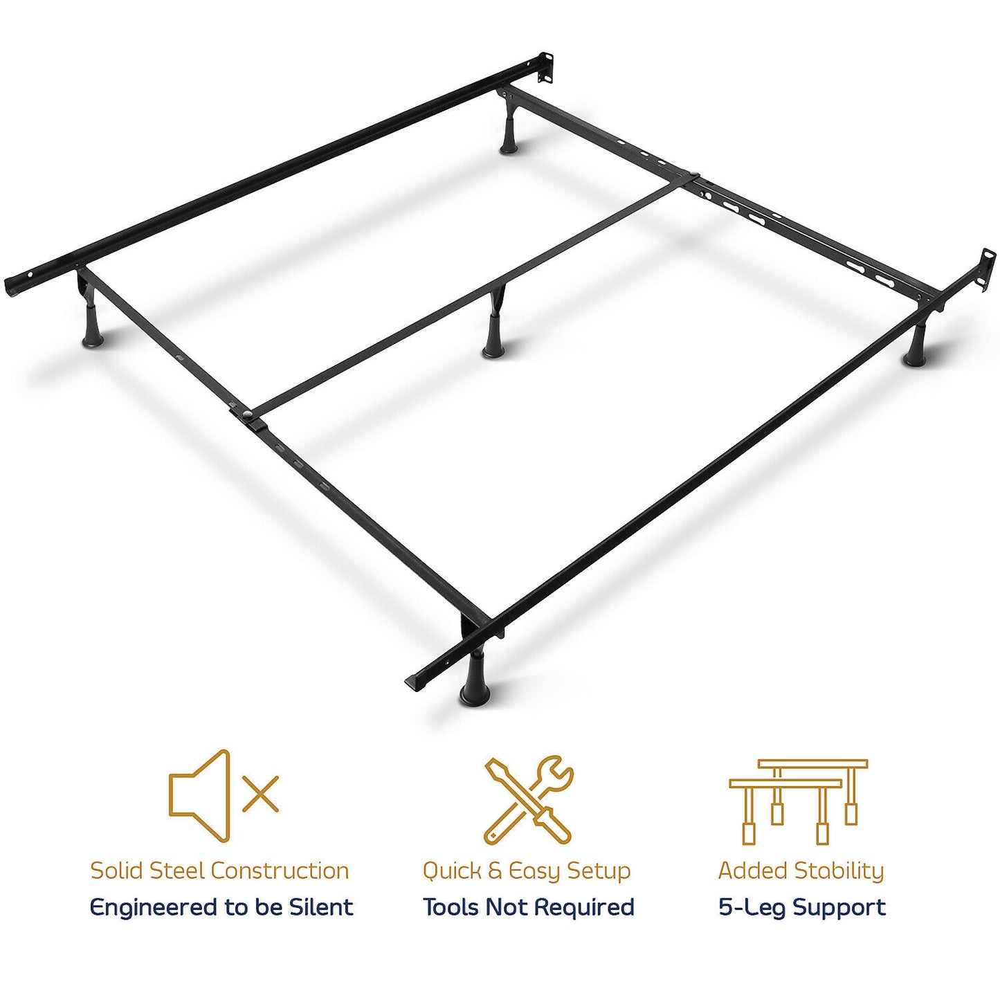 Beds & Bed Frames - Adjustable Bed Frame - Twin, Full or Queen Size Metal Frame -