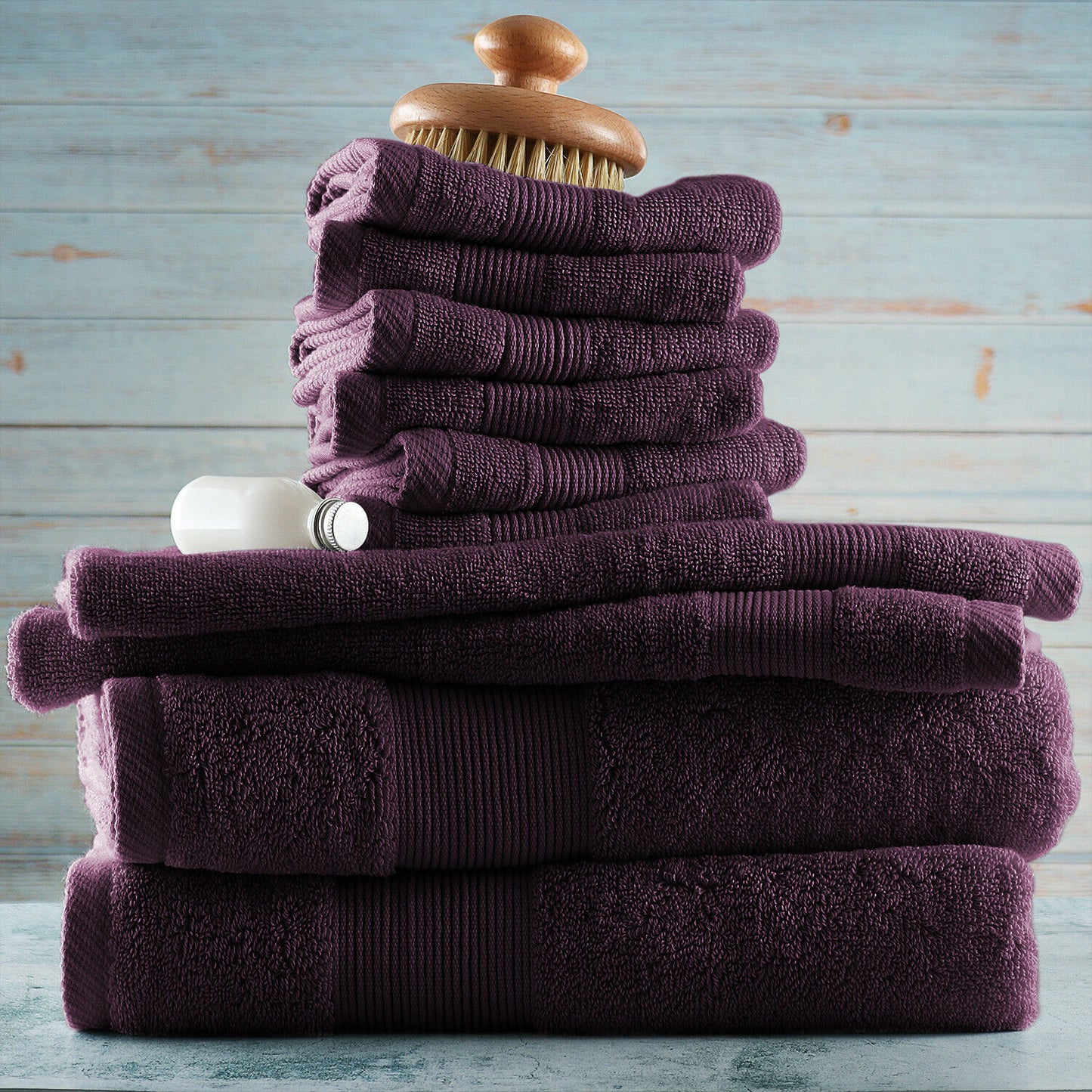 Bath Towels & Washcloths - 10 Piece Towel Set- Soft Cotton Bath Towels, Hand Towels & Washcloth -
