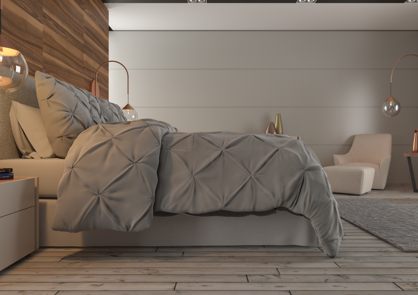 Bedding - Down Alternative Comforter Set - King Queen Twin Duvet Insert & Shams -