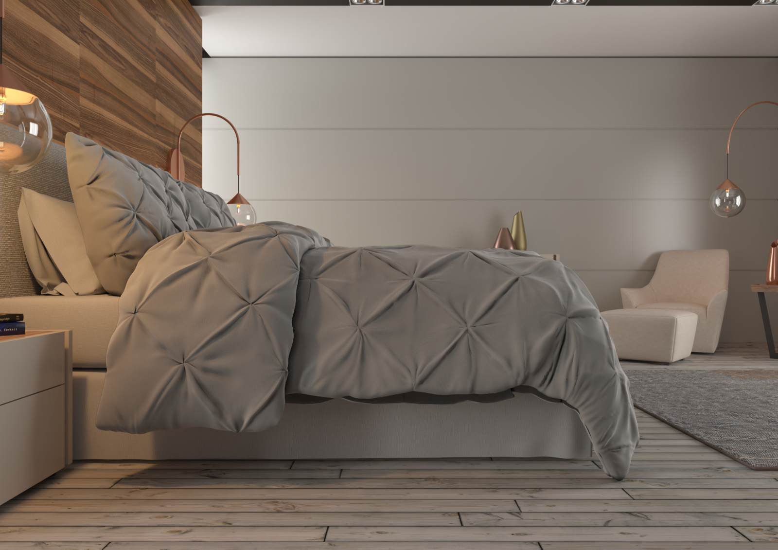 Bedding - Down Alternative Comforter Set - King Queen Twin Duvet Insert & Shams -