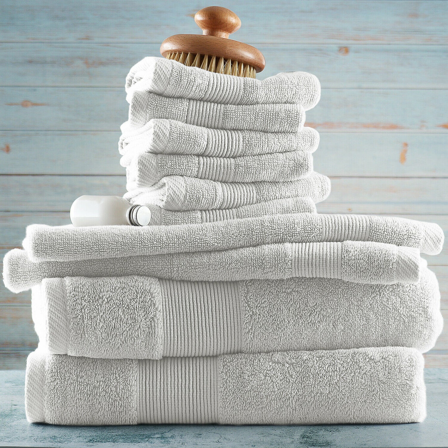 Bath Towels & Washcloths - 10 Piece Towel Set- Soft Cotton Bath Towels, Hand Towels & Washcloth -