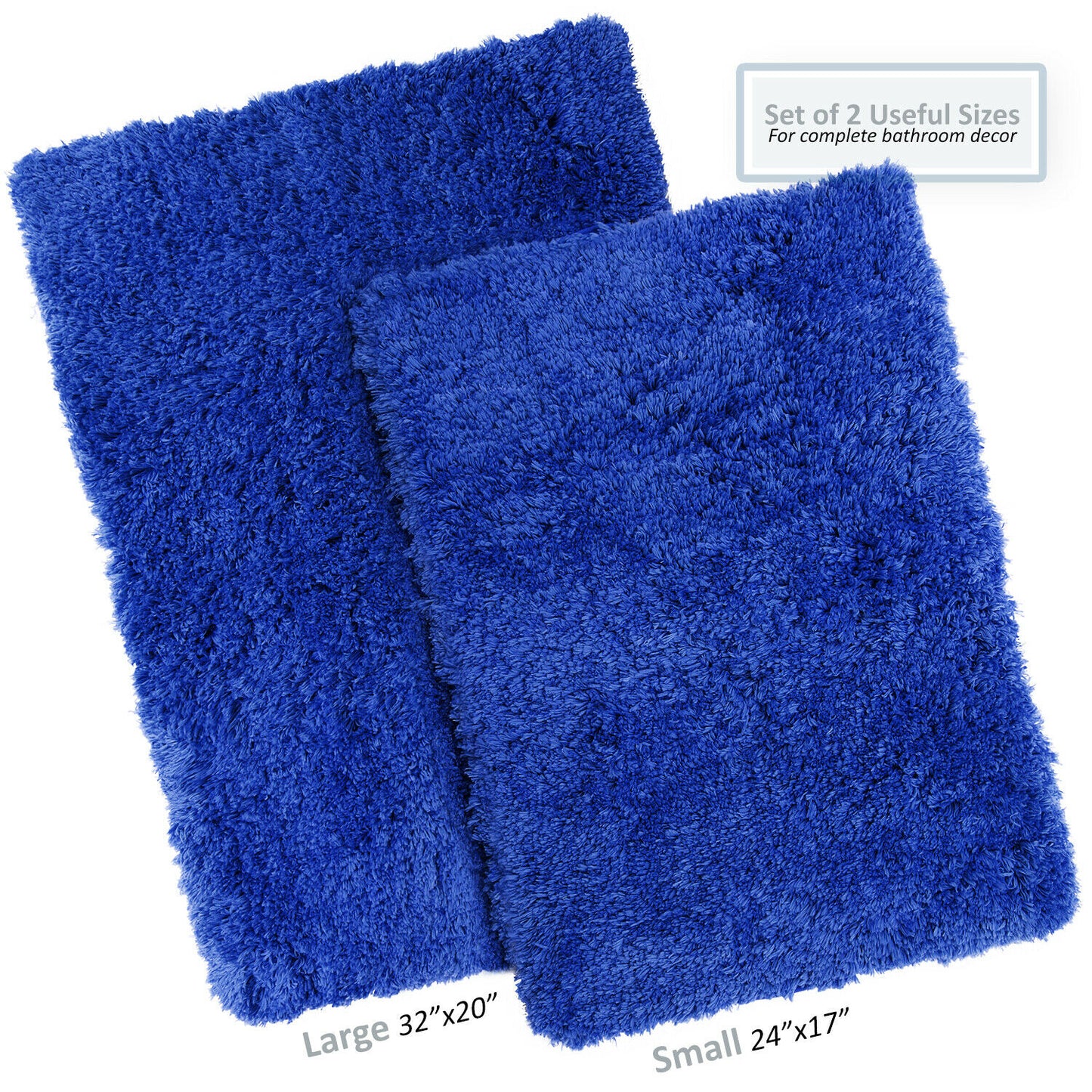 Bath Mats & Rugs - Bathroom Rug Bath Mat Set - 2 Rubber Backed Nonslip Area Rugs 7 Colors -