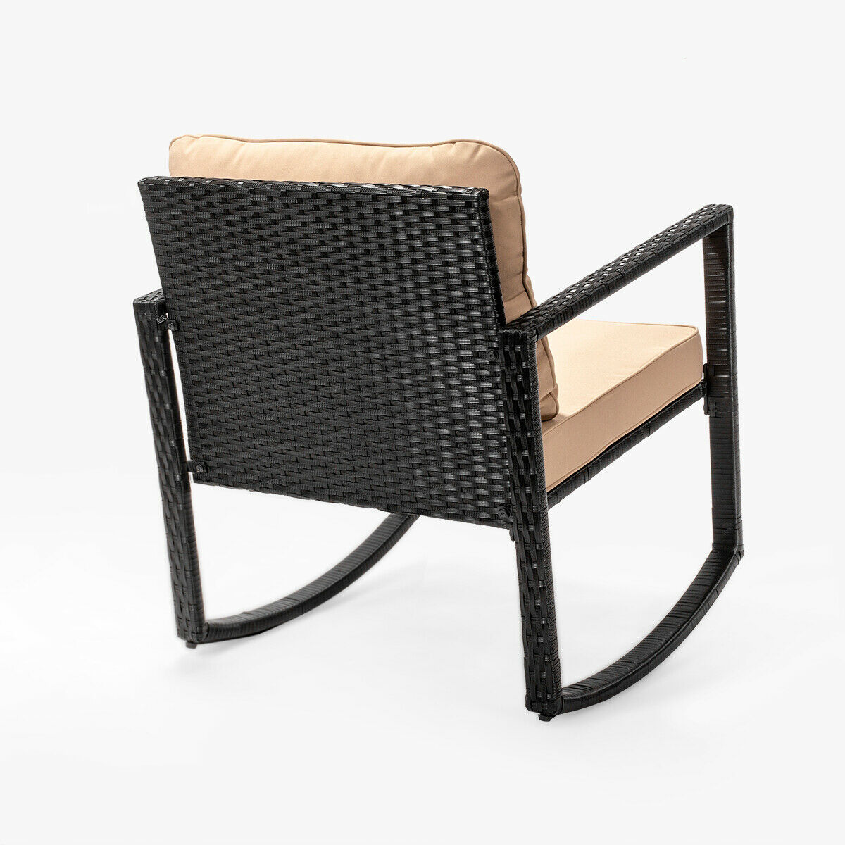 Outdoor Furniture Sets - Rocker Chairs Patio Set - 3 Piece Wicker Cushioned Outdoor Furniture -