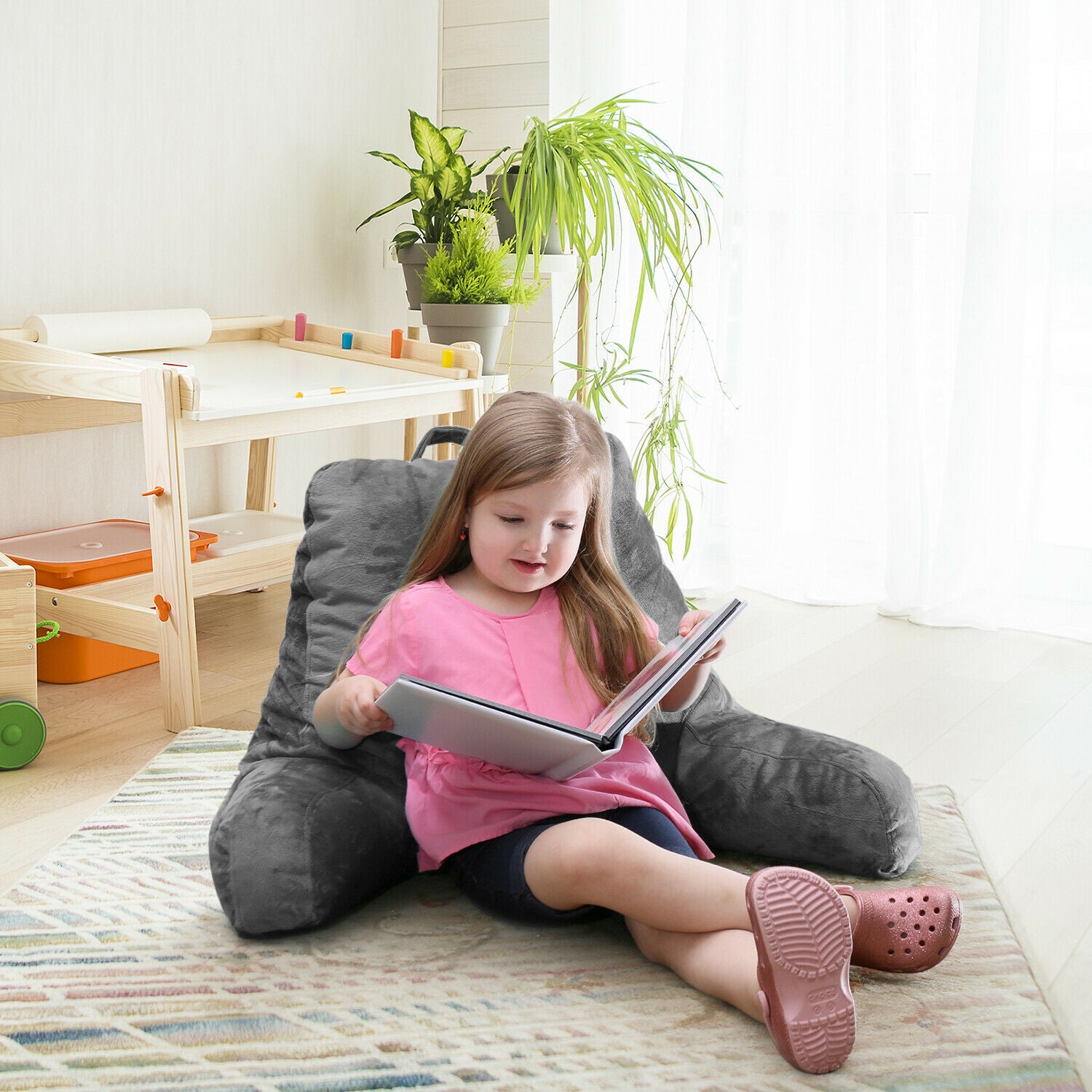 Pillows - TV & Reading Pillow - Kid's Memory Foam Bedrest Back Pillow 12 Colors! -