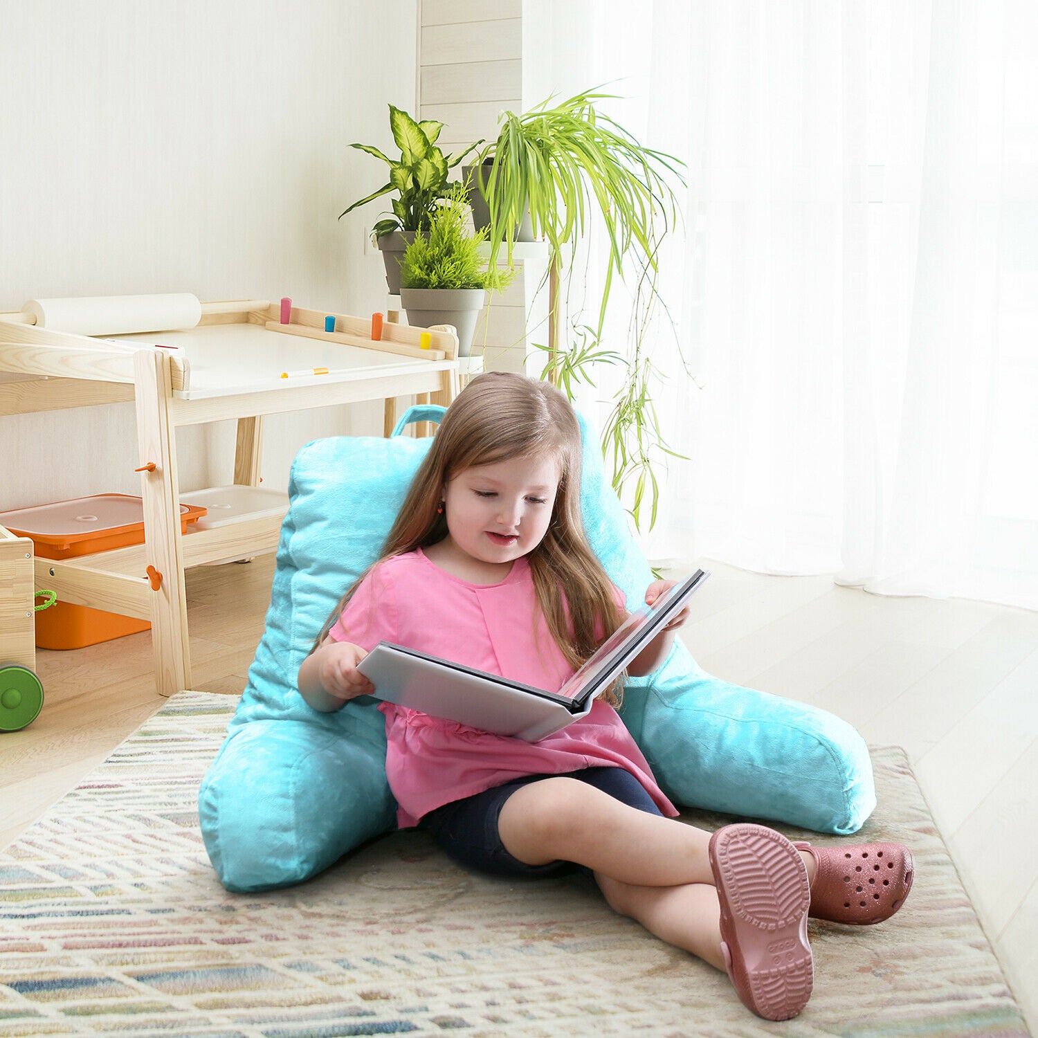 Pillows - TV & Reading Pillow - Kid's Memory Foam Bedrest Back Pillow 12 Colors! -