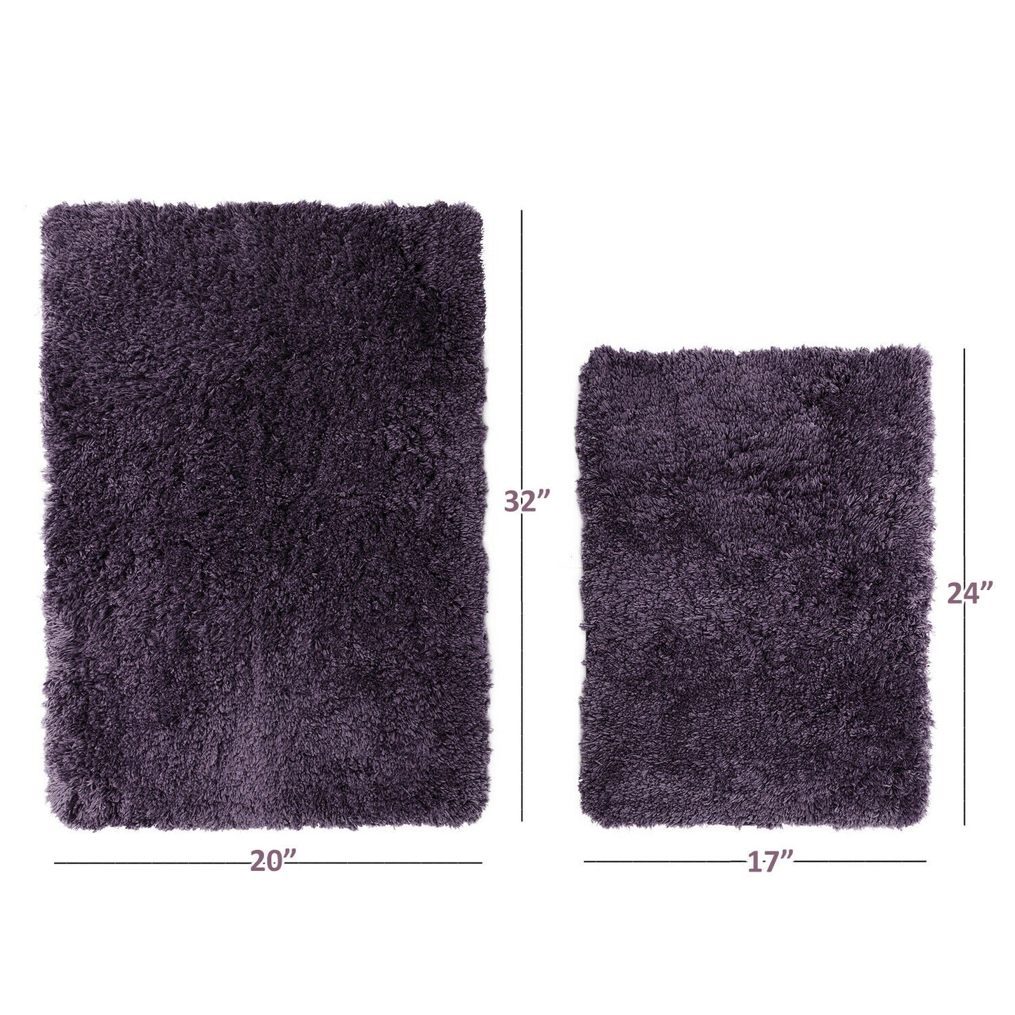 Bath Mats & Rugs - Bathroom Rug Bath Mat Set - 2 Rubber Backed Nonslip Area Rugs 7 Colors -