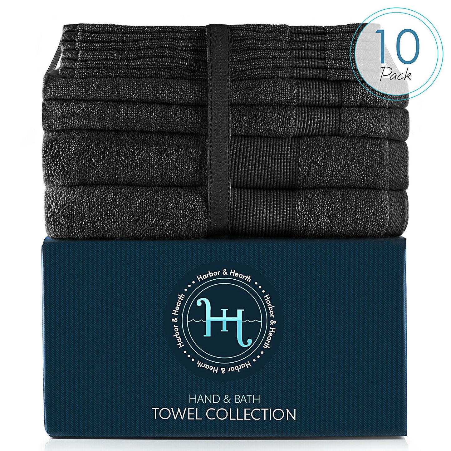 Bath Towels & Washcloths - 10 Piece Towel Set- Soft Cotton Bath Towels, Hand Towels & Washcloth -