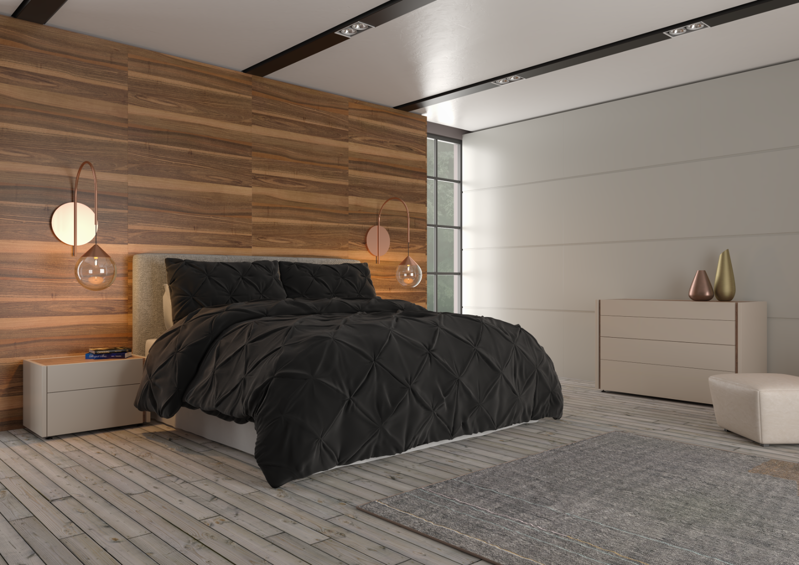 Bedding - Down Alternative Comforter Set - King Queen Twin Duvet Insert & Shams -