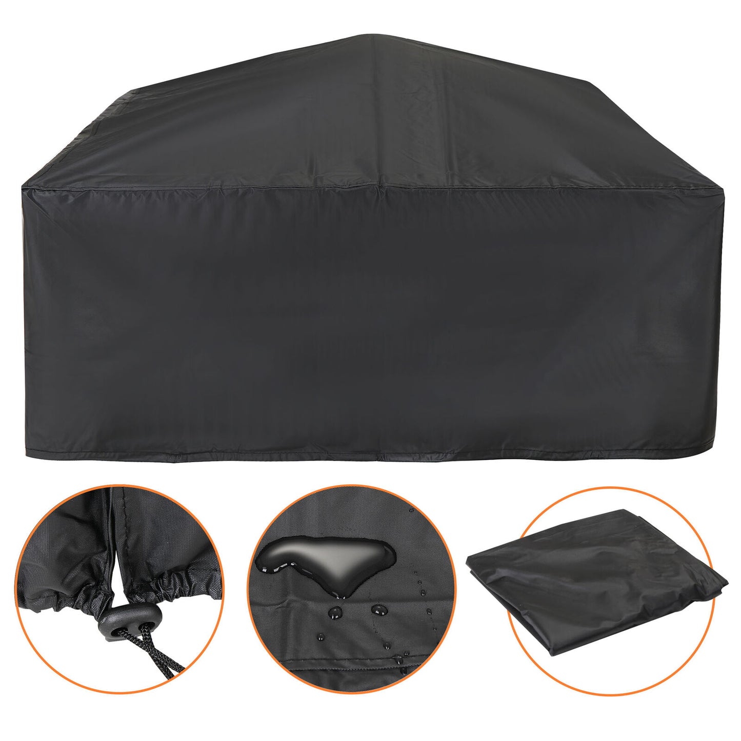 Fireplace Tools - Fire Pit Furniture Patio - 32" Outdoor Metal Square Stove With Cover -