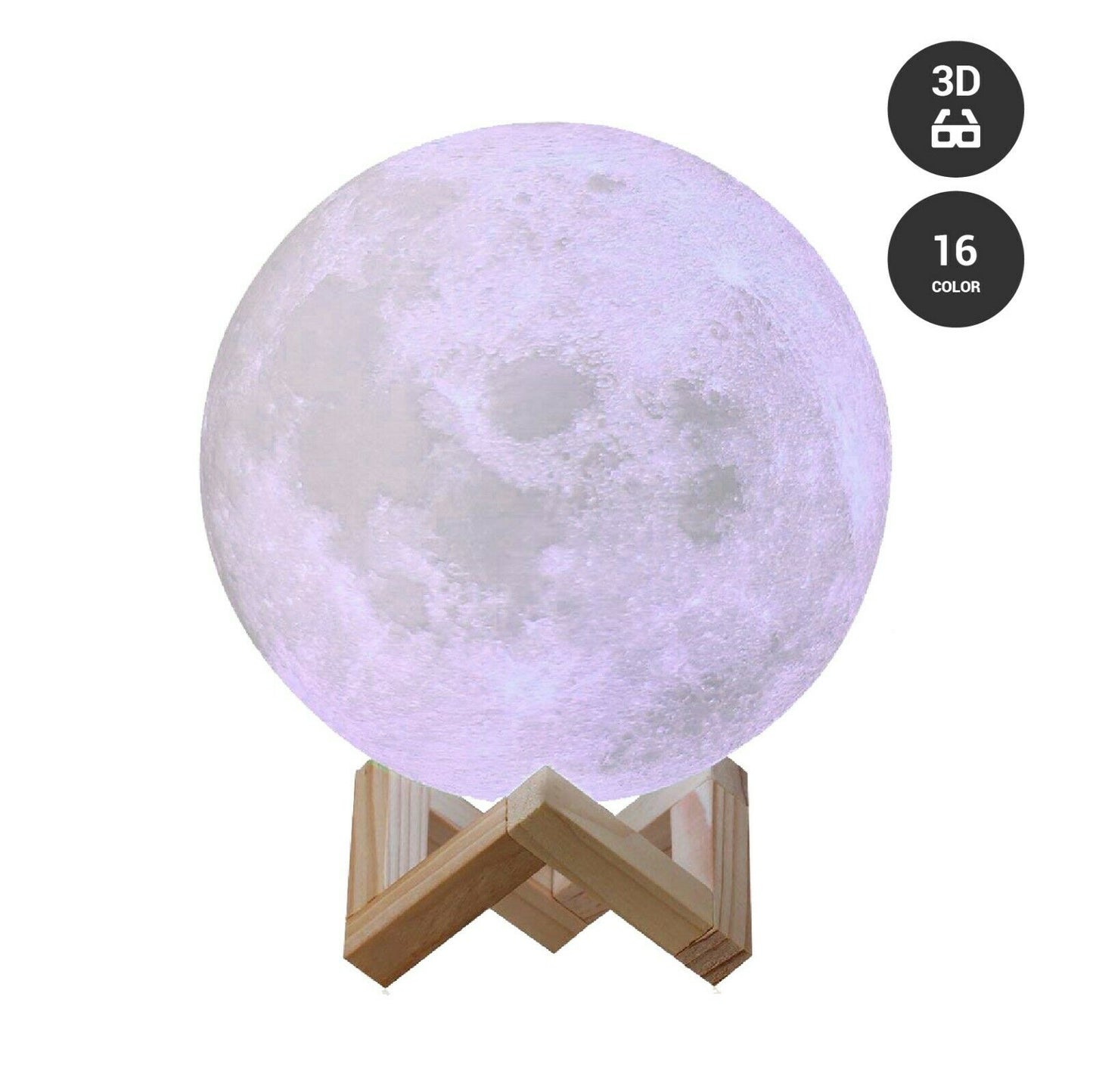 Lamps - 3D Moon Lamp- Table Night Light With Remote Control -