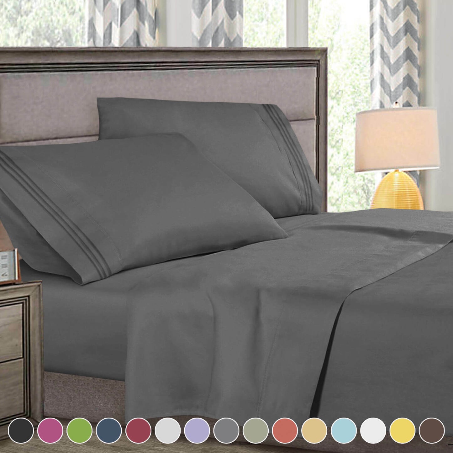 Bed Sheets - 4-Piece Deep Pocket Bed Sheet Set - 1800 Collection Hotel Quality -