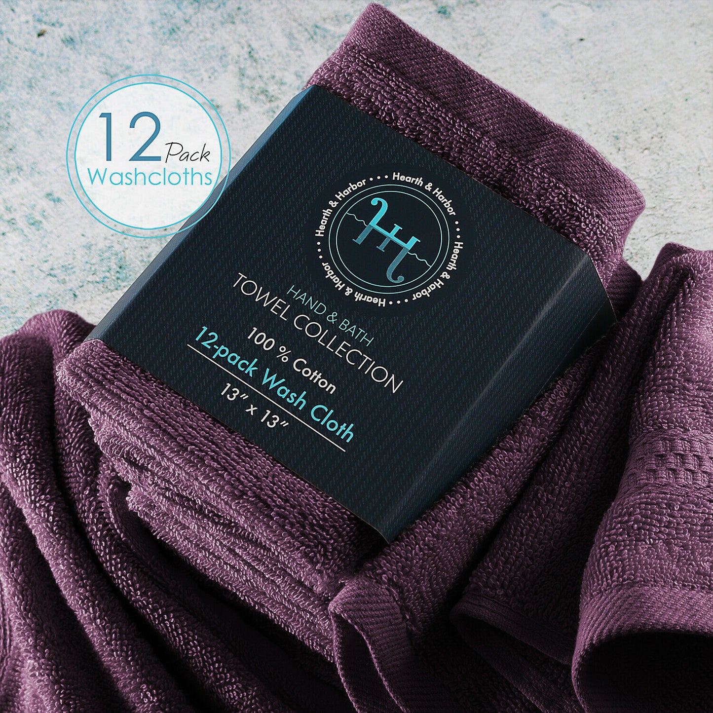 Bath Towels & Washcloths - Face Washcloths Set - 12 Pack Soft 100% Cotton Luxury Towel Face Cloths -