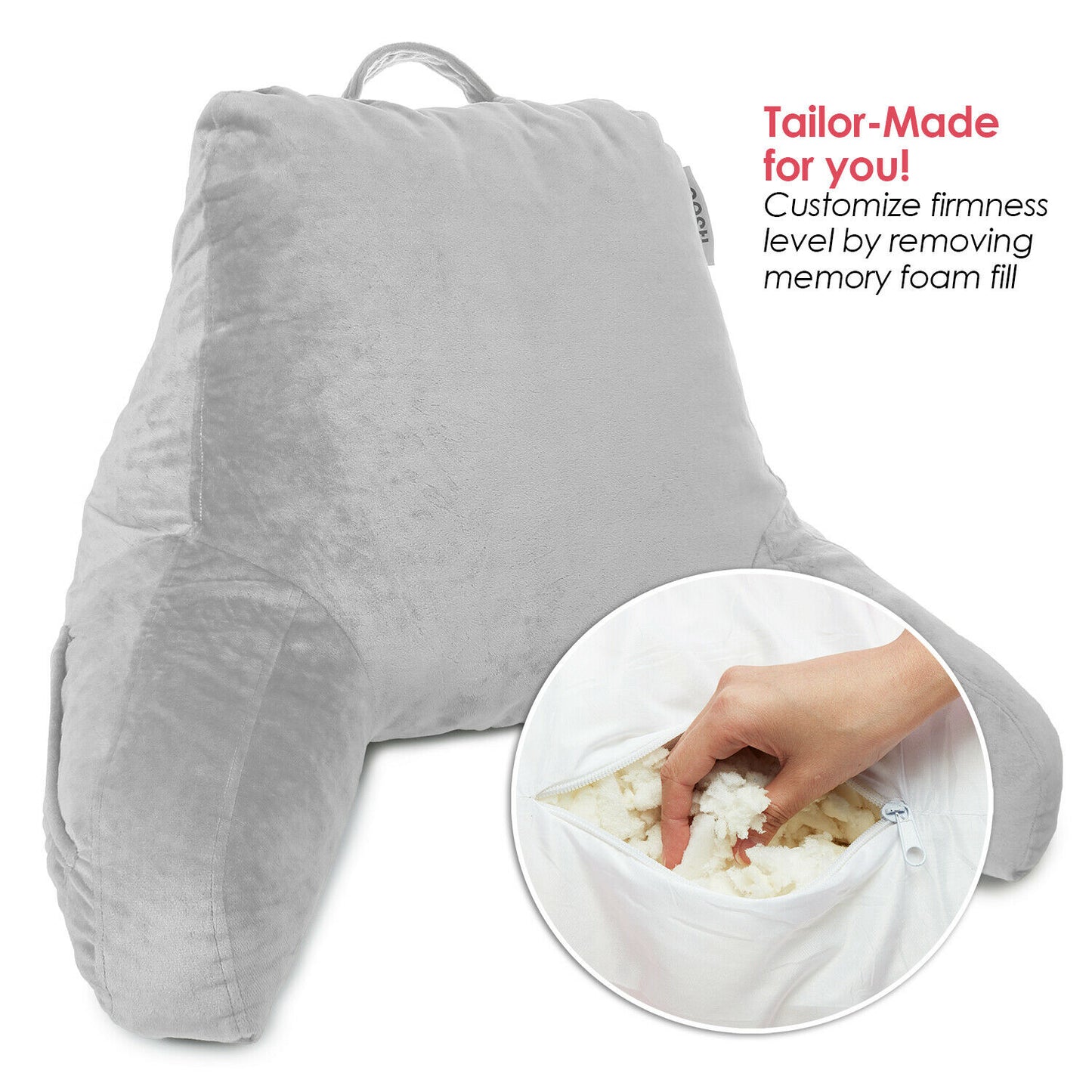 Pillows - TV & Reading Pillow - Kid's Memory Foam Bedrest Back Pillow 12 Colors! -