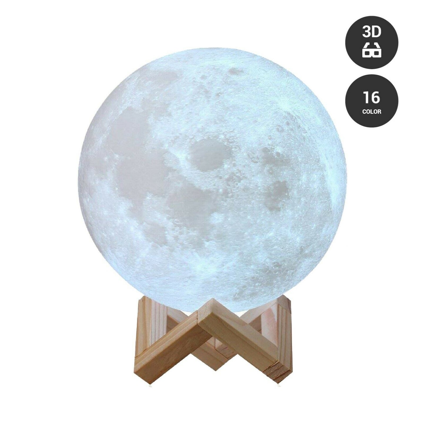 Lamps - 3D Moon Lamp- Table Night Light With Remote Control -