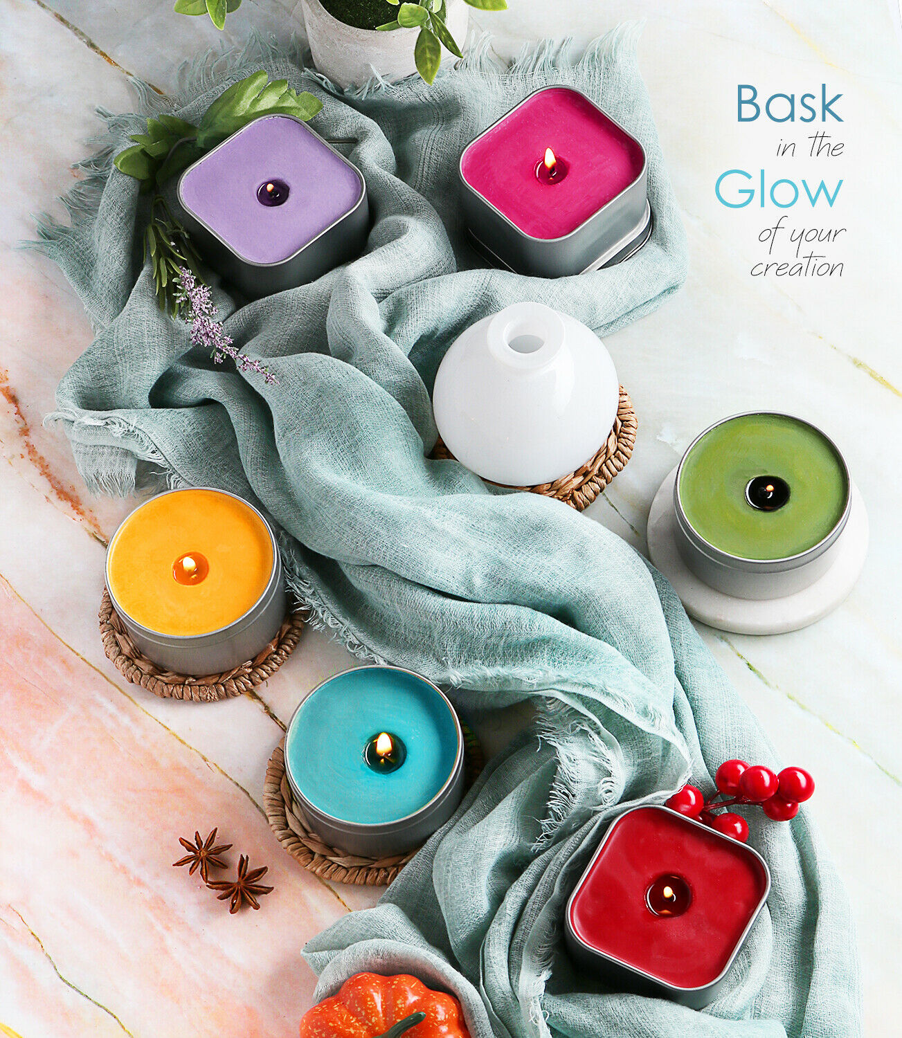 Candle Making Kits - Candle Making Kit - Wicks, Soy Wax Flakes, Fragrance Oil 16 Color Dyes -