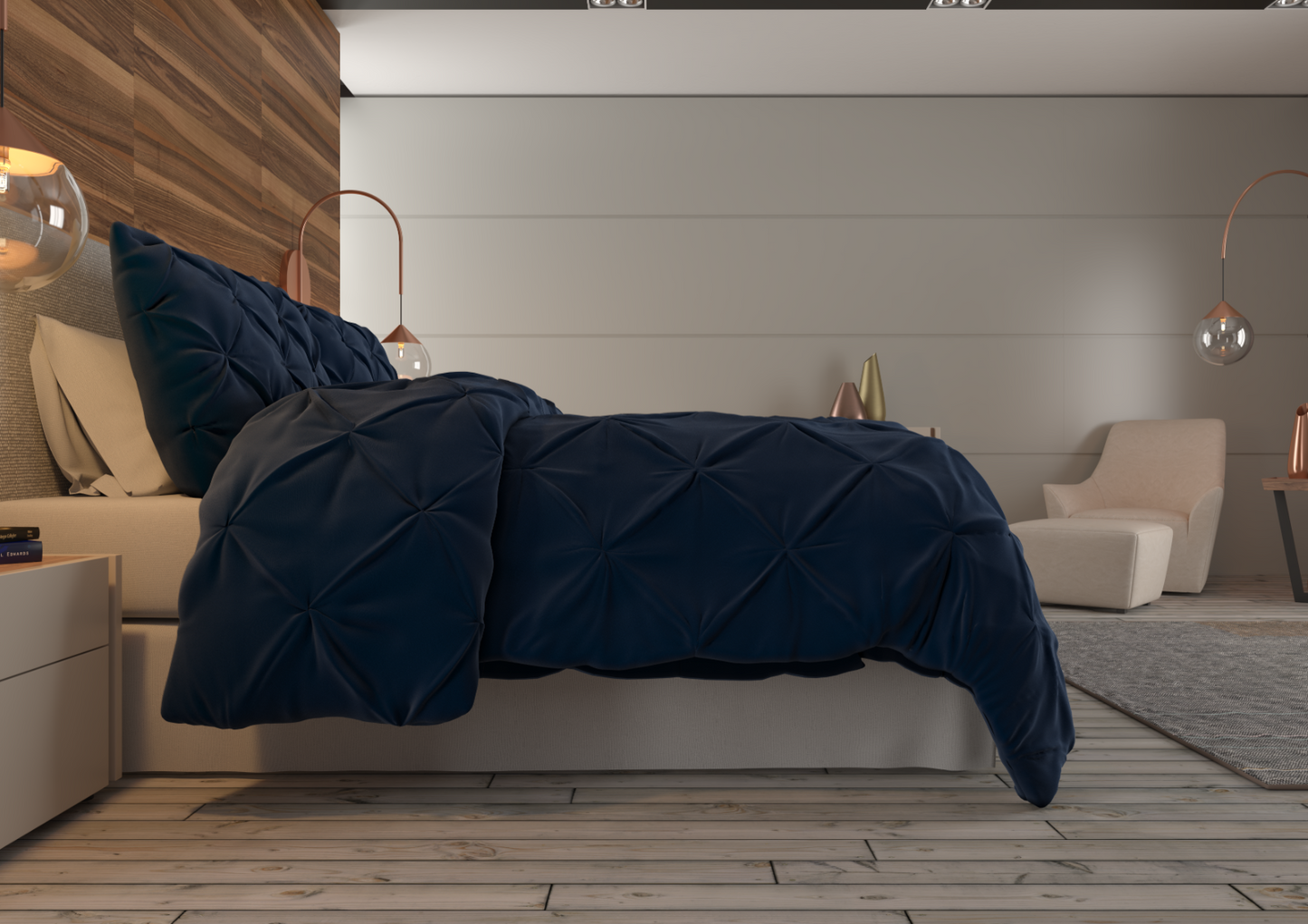 Bedding - Down Alternative Comforter Set - King Queen Twin Duvet Insert & Shams -