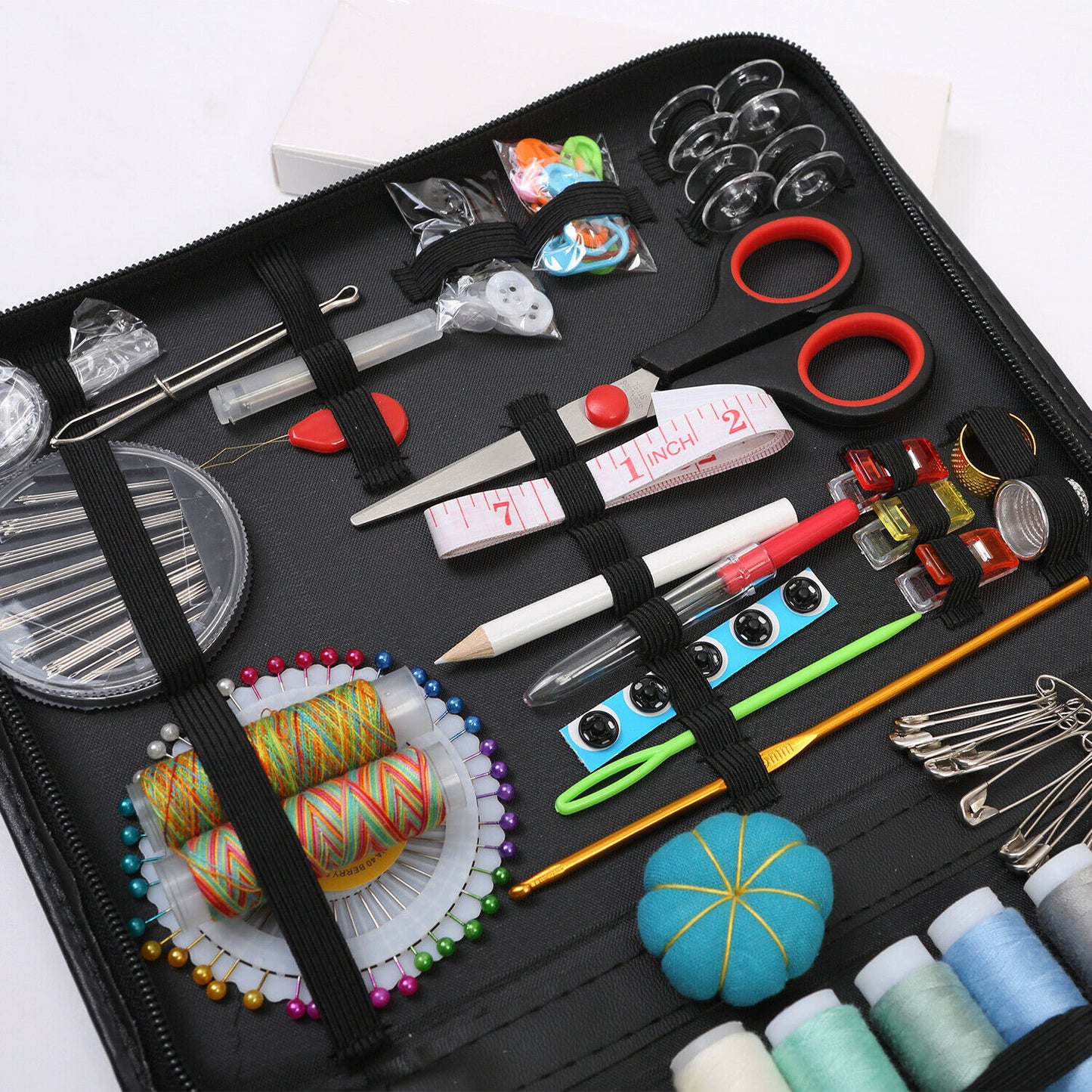 Sewing Baskets & Kits - Sewing Kit - Sewing Needle, Thread, Scissor - Travel Box 183 Pc Set -