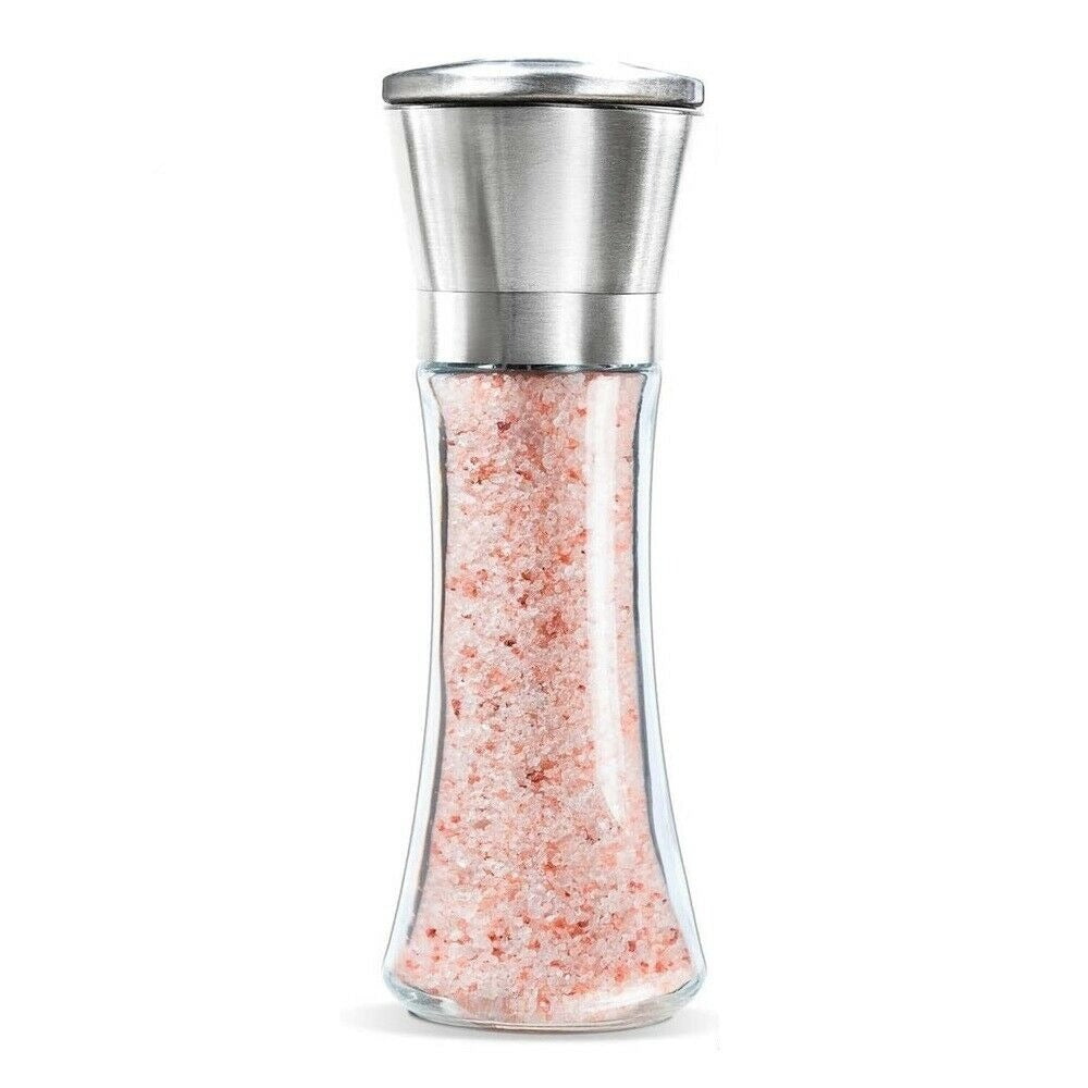 Salt & Pepper Shakers - Salt & Pepper Grinder - Vintage Mill Shaker - Stainless Steel Glass -