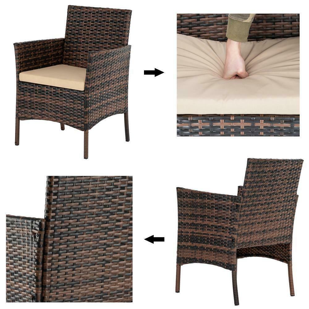 Outdoor Furniture Sets - Outdoor Patio Furniture - Rattan Wicker Furniture - 4 Piece Set Brown -
