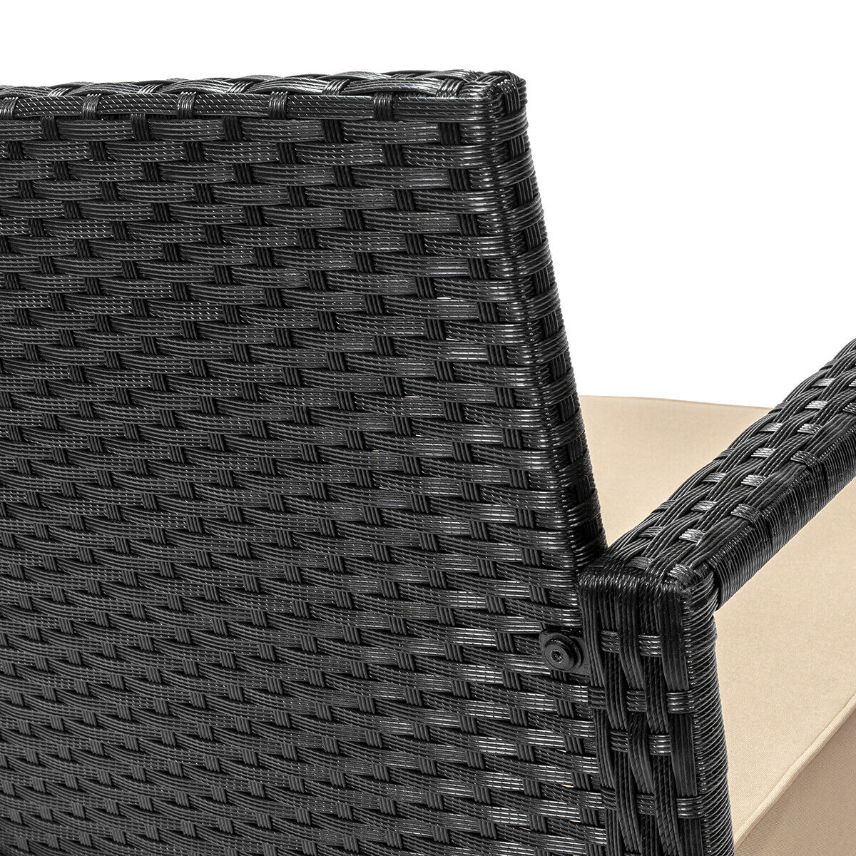 Outdoor Furniture Sets - Rocker Chairs Patio Set - 3 Piece Wicker Cushioned Outdoor Furniture -