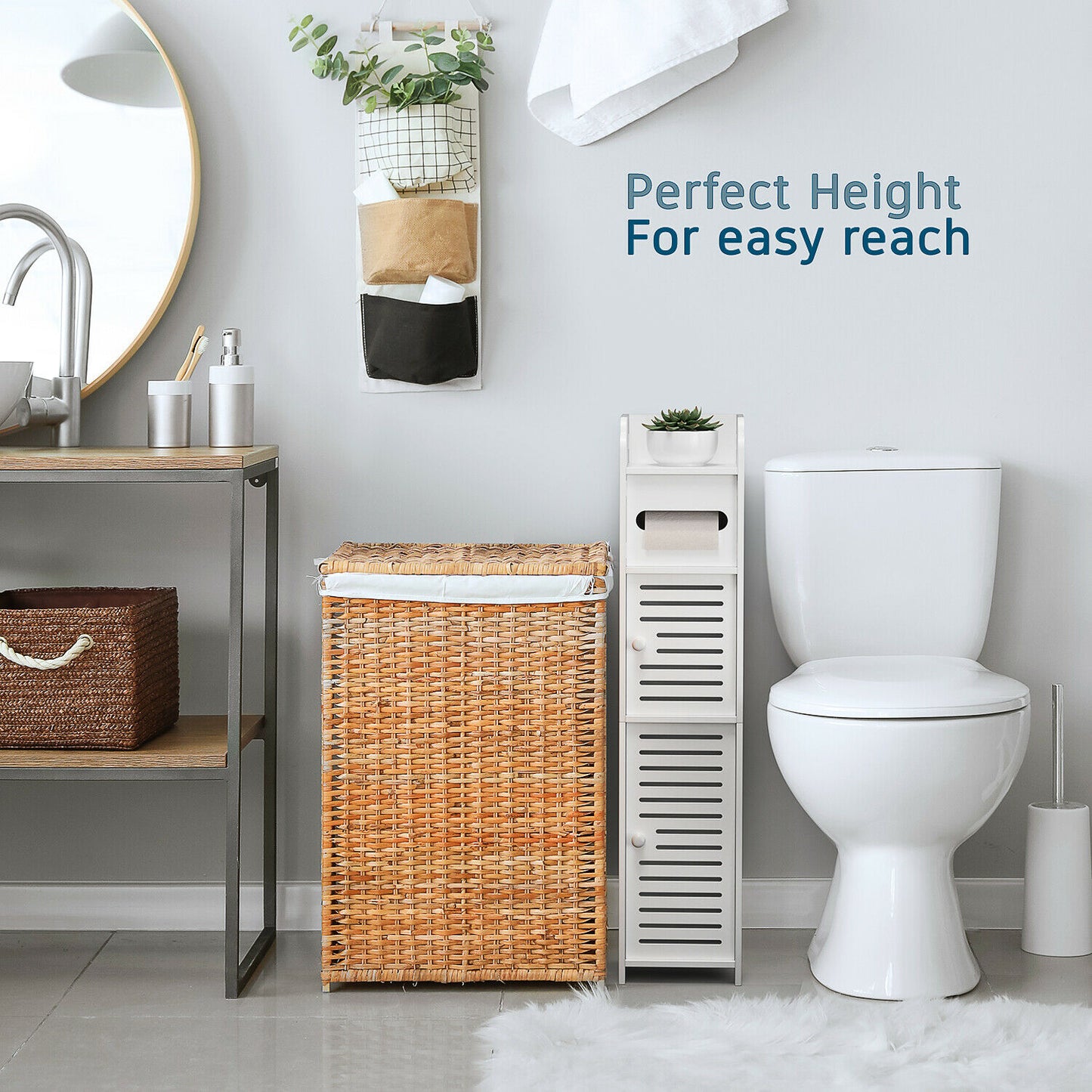 Toilet Paper Holders - Free Standing Toilet Paper Holder Stand - Bathroom Storage Organizer -