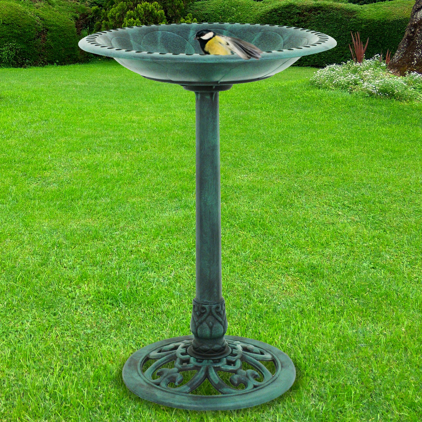 Bird Baths - Garden Bird Bath - Outdoor Decor Pedestal Birdbath -