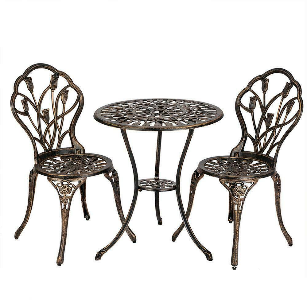 Outdoor Furniture Sets - Outdoor Patio Bistro Furniture Set - 3 pcs - Bronze -